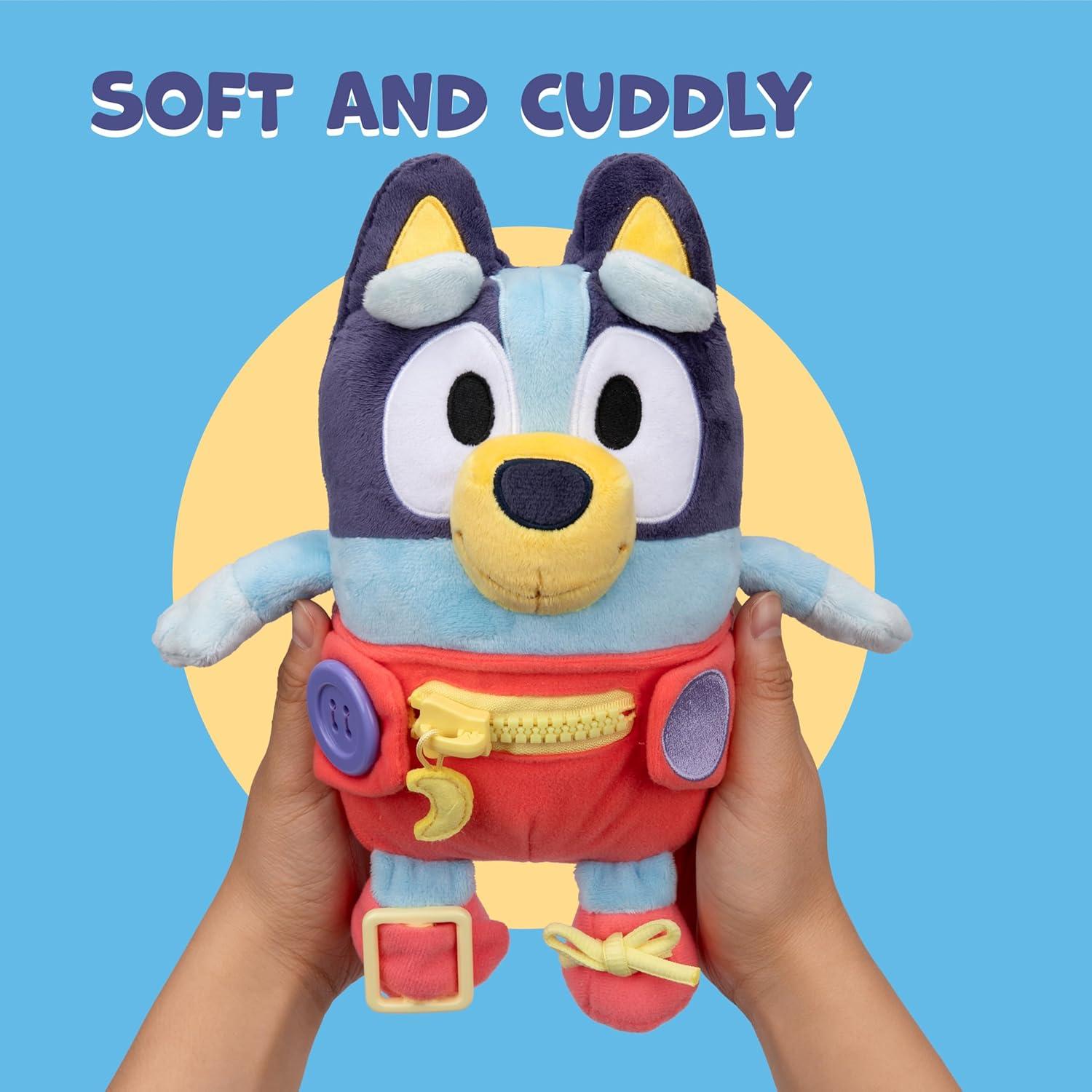 imageBluey Care and Cuddle Soft Baby Toy Plush 11 Interactive Electronic Baby Plush Toy with 10 Different Sounds Cuddly Soft Toys for Ages 3Dress Play Baby Bluey
