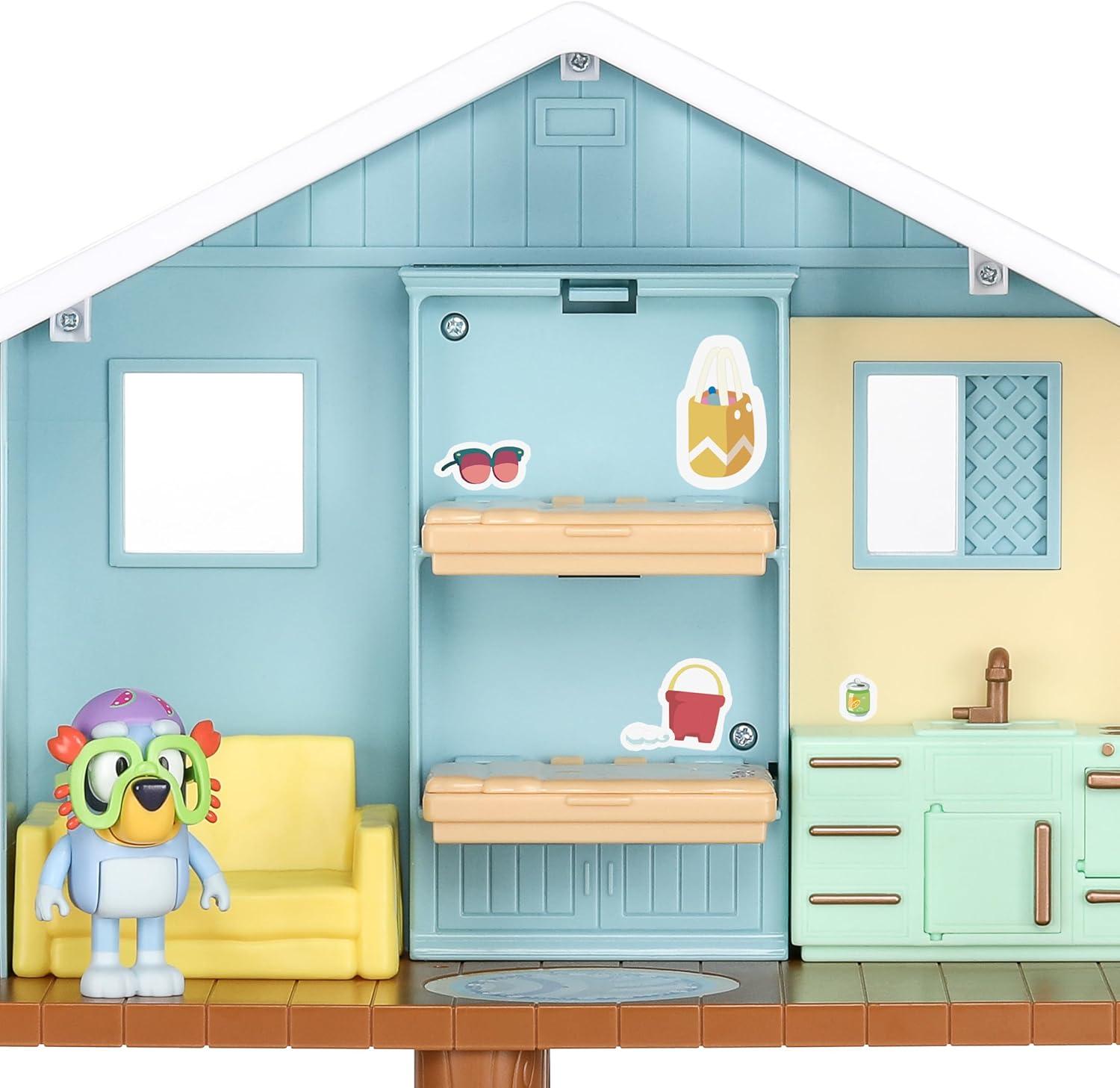 imageBluey Celebration Home Playset Portable Birthday Party Toy House with 11 Removable Accessories and 25 Figure House Toys for Kids of Ages 34 Beach Cabin