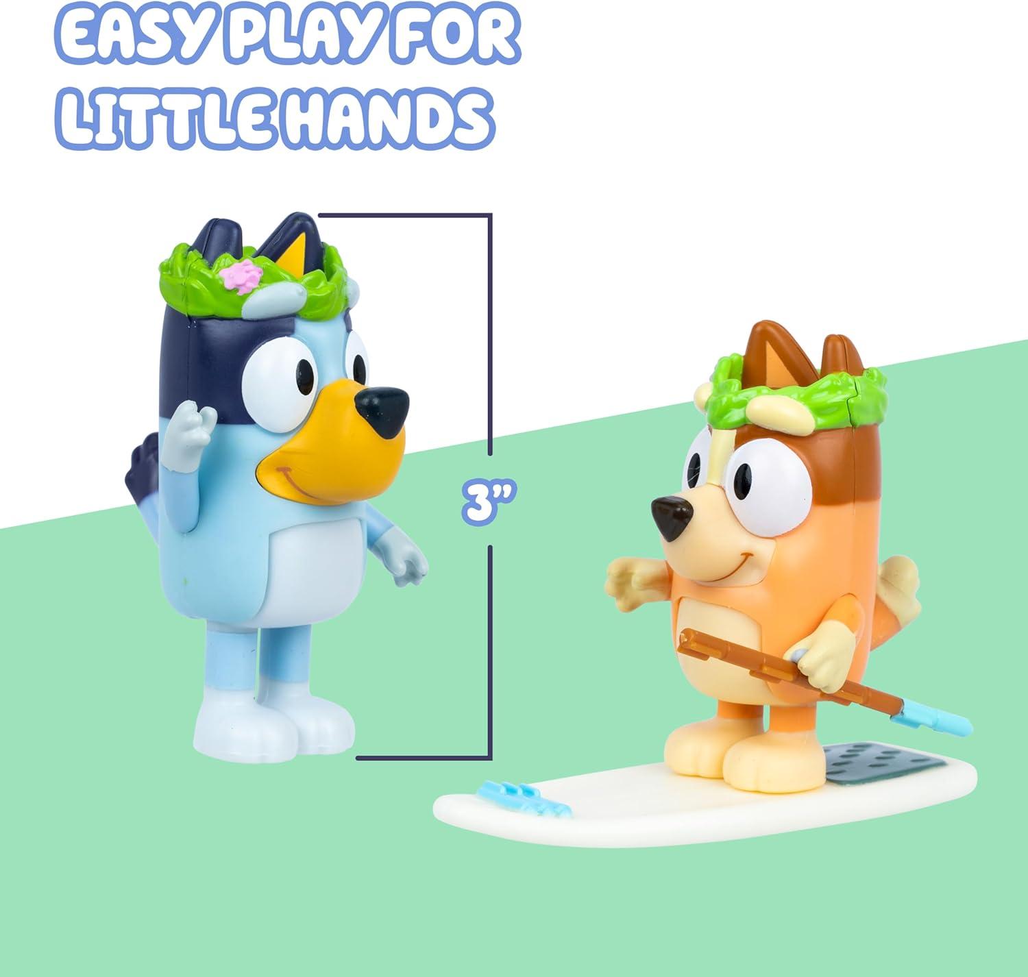 imageBluey Figure 2Pack Cricket 2 EpisodeThemed Figures with Moving Arms amp Helmet and Bat Accessories 253 676 cm Poseable Toys for Kids Recreate Moments from The Episode CricketRug Island