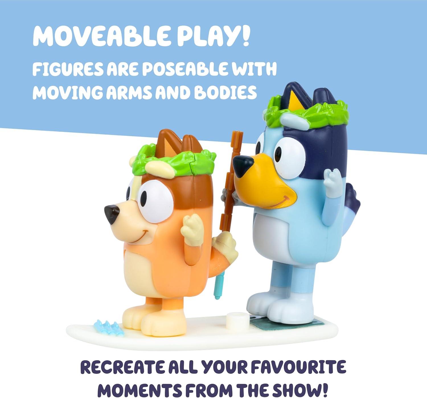 imageBluey Figure 2Pack Cricket 2 EpisodeThemed Figures with Moving Arms amp Helmet and Bat Accessories 253 676 cm Poseable Toys for Kids Recreate Moments from The Episode CricketRug Island
