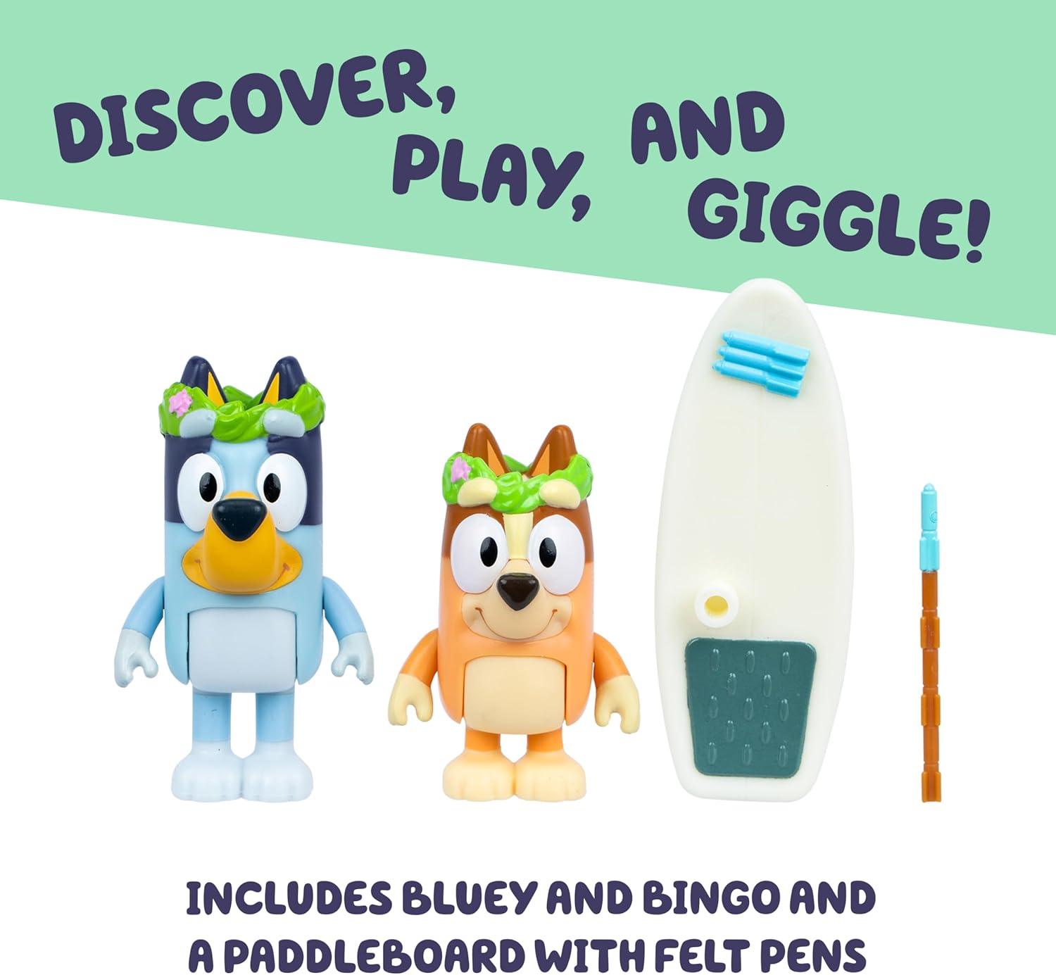 imageBluey Figure 2Pack Cricket 2 EpisodeThemed Figures with Moving Arms amp Helmet and Bat Accessories 253 676 cm Poseable Toys for Kids Recreate Moments from The Episode CricketRug Island