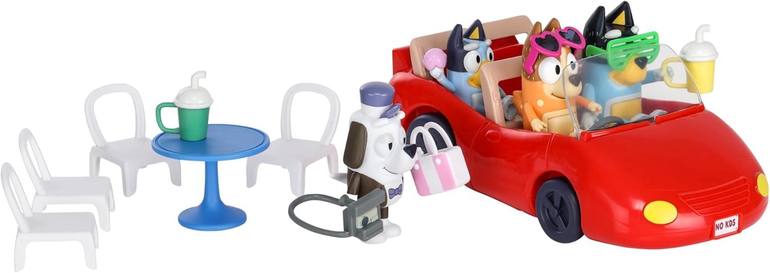 imageBluey Figurine 25 amp Escape Convertible Vehicle Playset Robust Toddler Toy Car with 4 Accessories and Stickers Immersive Toys for Kids Ages 3Escape Convertible Amazon Exclusive
