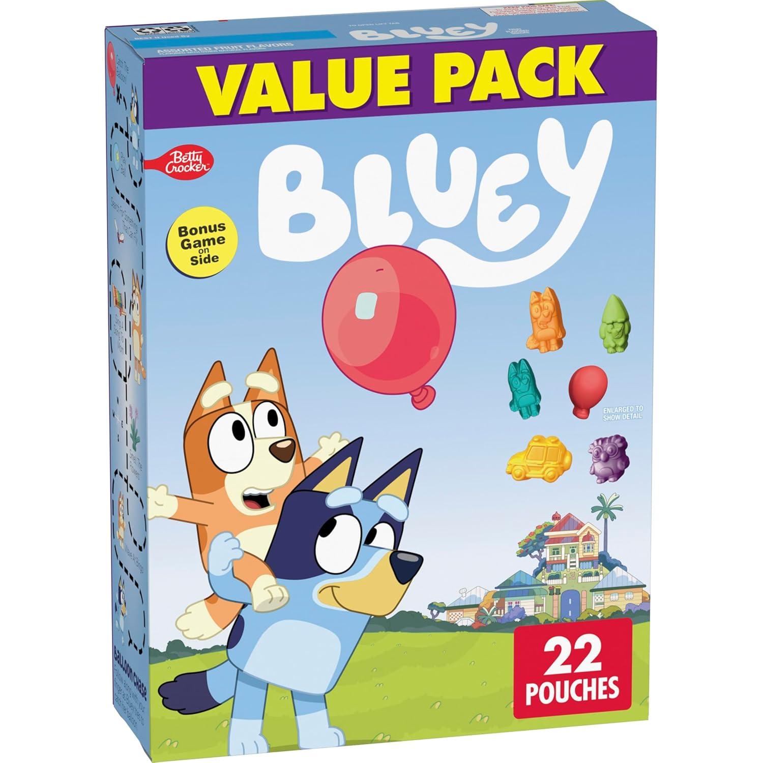 imageBluey Fruit Flavored Snacks Treat Pouches Gluten Free Snack Value Pack 22 Ct 176 ozAssorted Fruit