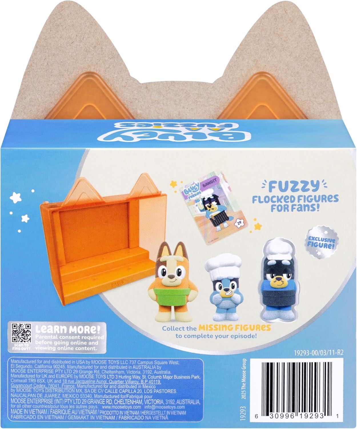 imageBluey Fuzzies Episode Pack Baby Race with 3 Specially Flocked Collectible MiniFigures Incl 1 Exclusive Display Case Foil Trading Card and Collectors Guide 50 MiniFigures to CollectPavlova