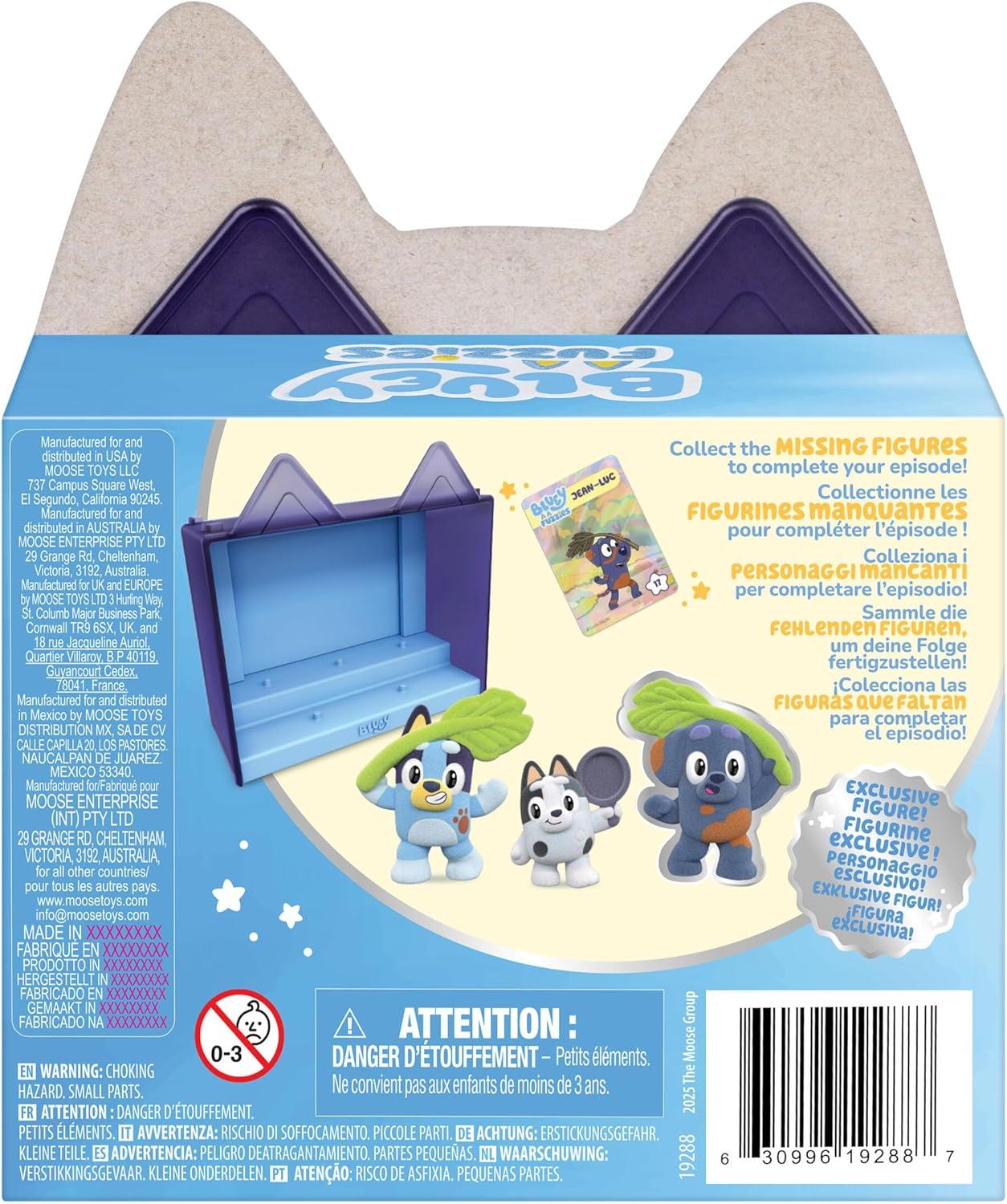 imageBluey Fuzzies Episode Pack Baby Race with 3 Specially Flocked Collectible MiniFigures Incl 1 Exclusive Display Case Foil Trading Card and Collectors Guide 50 MiniFigures to CollectCamping