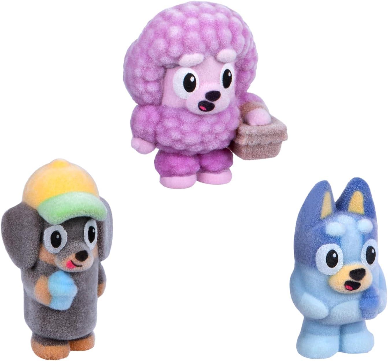 imageBluey Fuzzies Episode Pack Baby Race with 3 Specially Flocked Collectible MiniFigures Incl 1 Exclusive Display Case Foil Trading Card and Collectors Guide 50 MiniFigures to CollectShadowlands