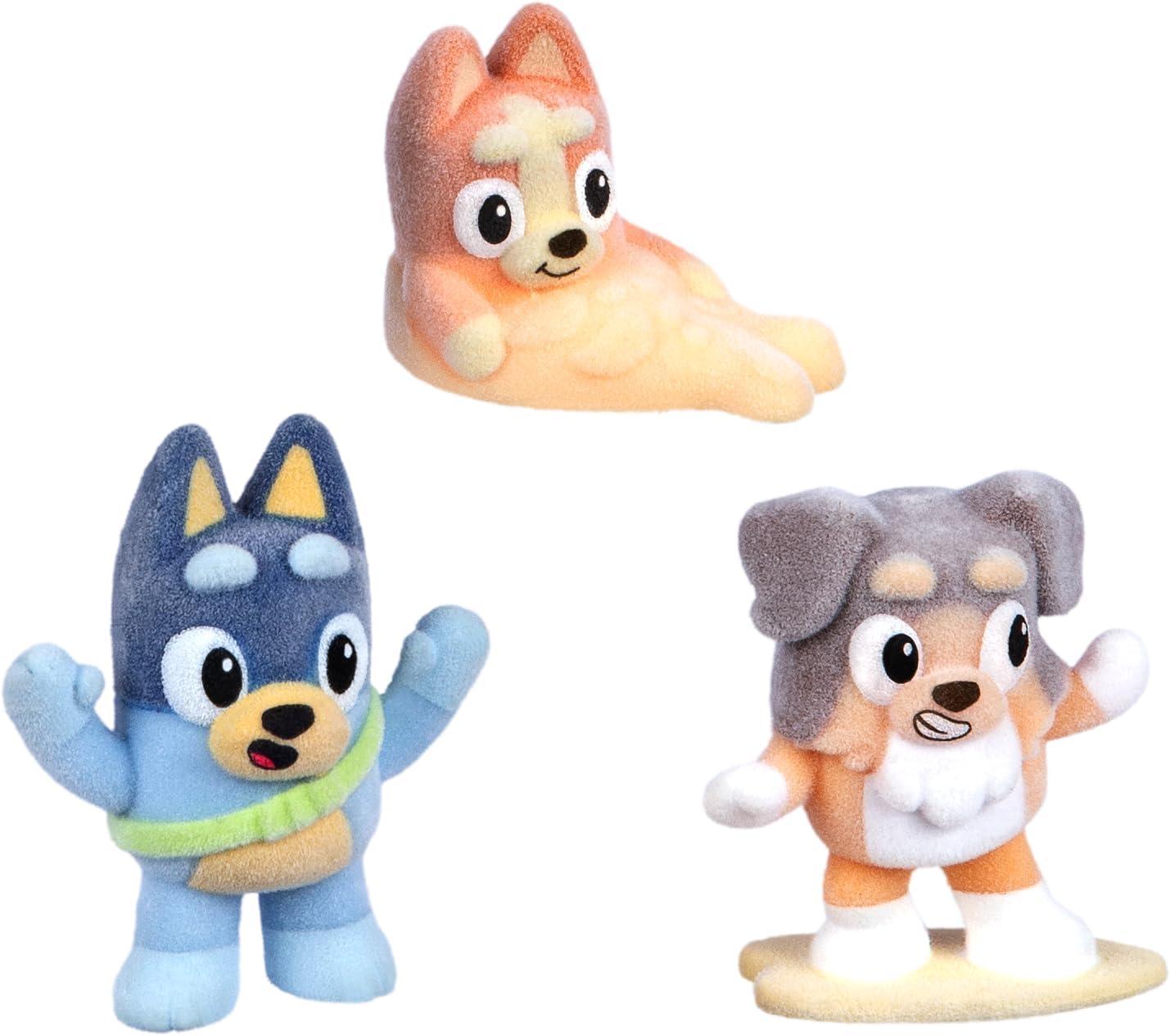 imageBluey Fuzzies Episode Pack Baby Race with 3 Specially Flocked Collectible MiniFigures Incl 1 Exclusive Display Case Foil Trading Card and Collectors Guide 50 MiniFigures to CollectThe Beach