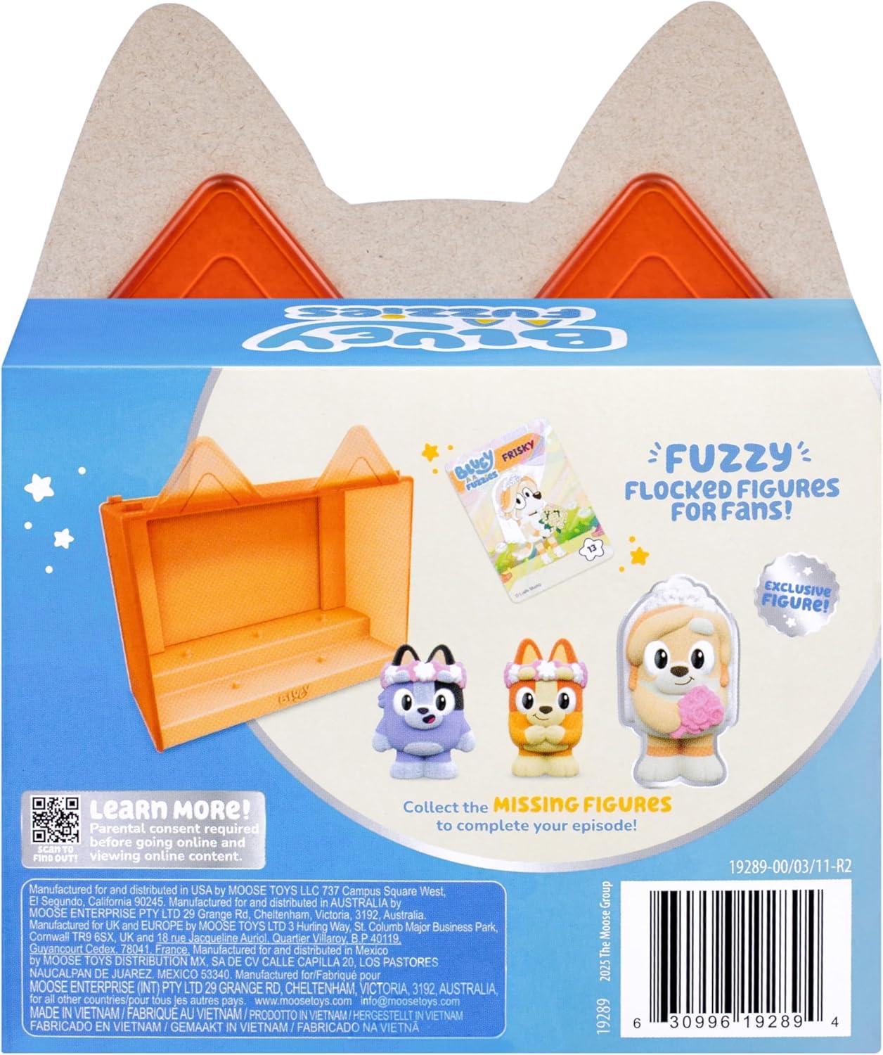 imageBluey Fuzzies Episode Pack Baby Race with 3 Specially Flocked Collectible MiniFigures Incl 1 Exclusive Display Case Foil Trading Card and Collectors Guide 50 MiniFigures to CollectThe Sign