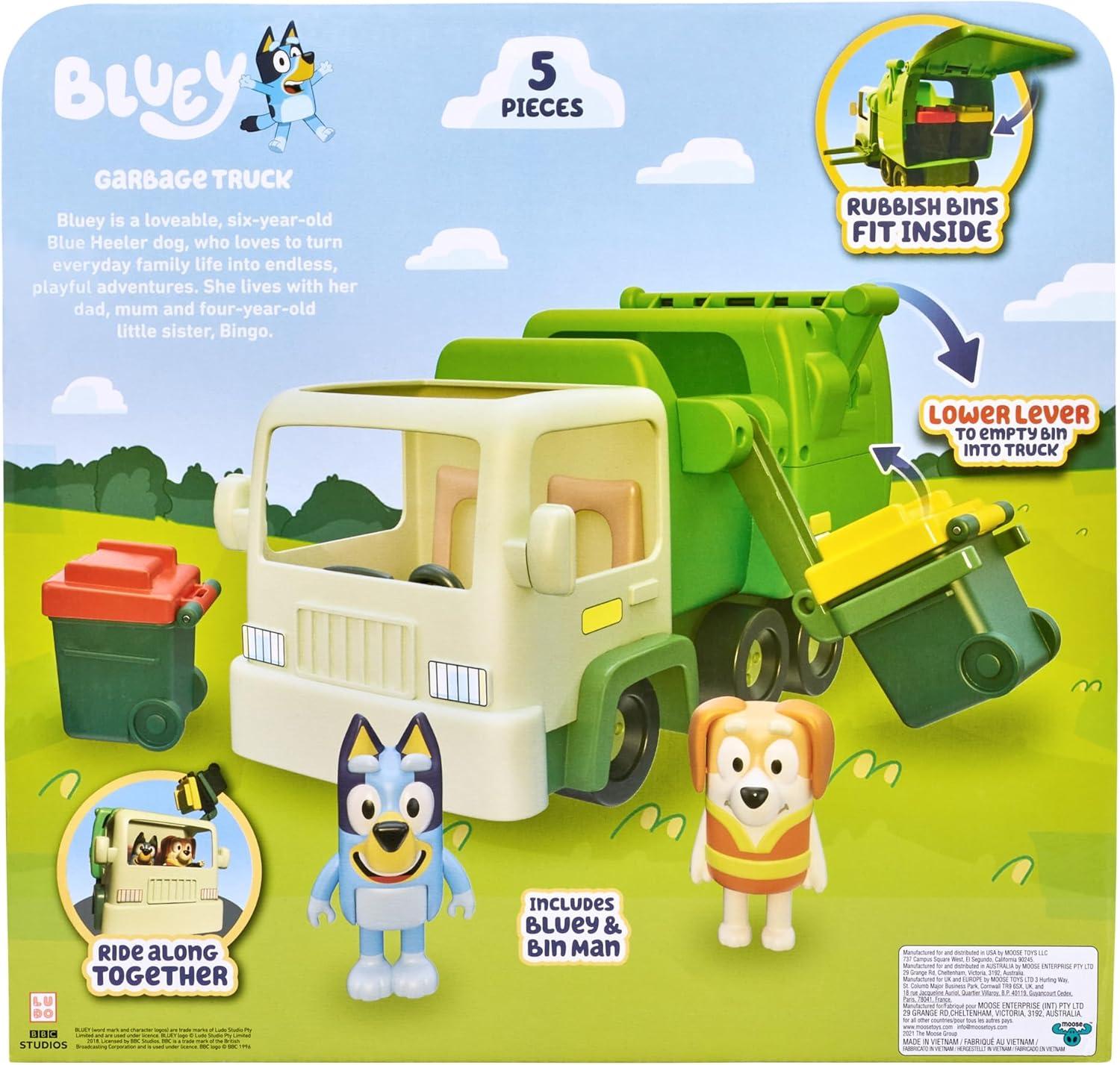 imageBluey Garbage Truck 25 Bluey and Bin Man poseable Figures with Playset MulticolorGarbage Truck