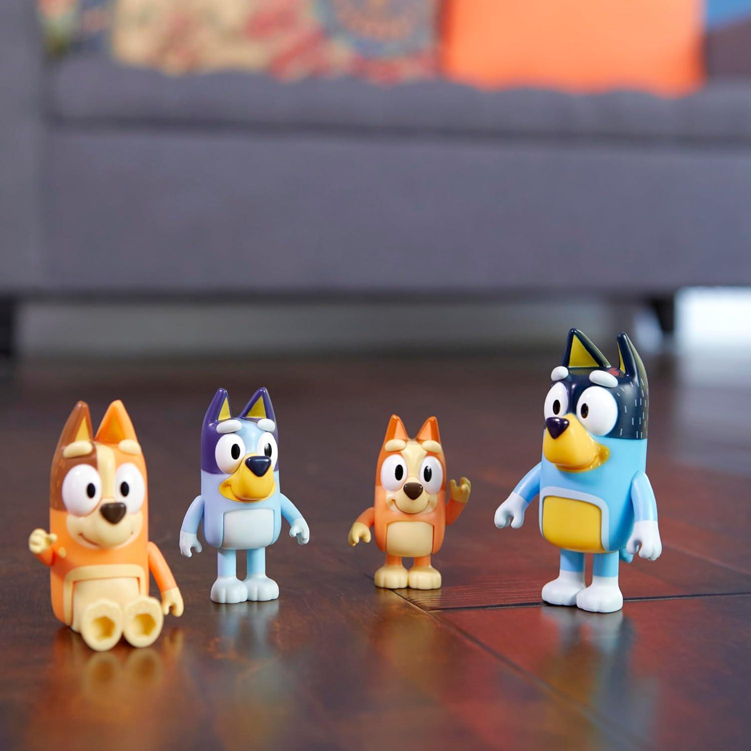 imageBluey Halloween Figures Pack of 4 Robust Articulated Character Toys with Bingo Chloe and Lucky Figurines Small Action Figures for Kids Ages 32 Bluey Family