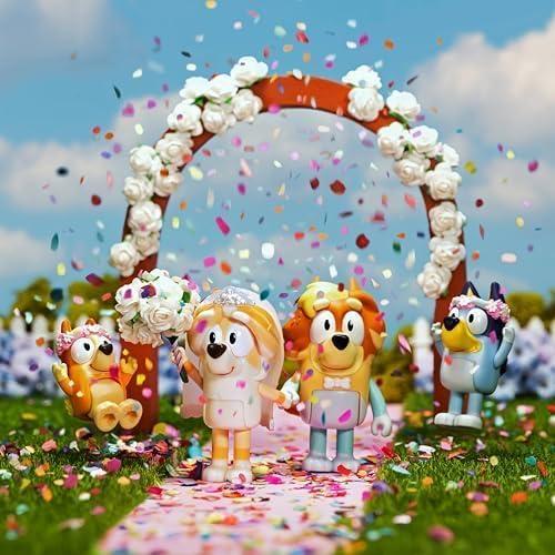 imageBluey Halloween Figures Pack of 4 Robust Articulated Character Toys with Bingo Chloe and Lucky Figurines Small Action Figures for Kids Ages 36 Wedding Time
