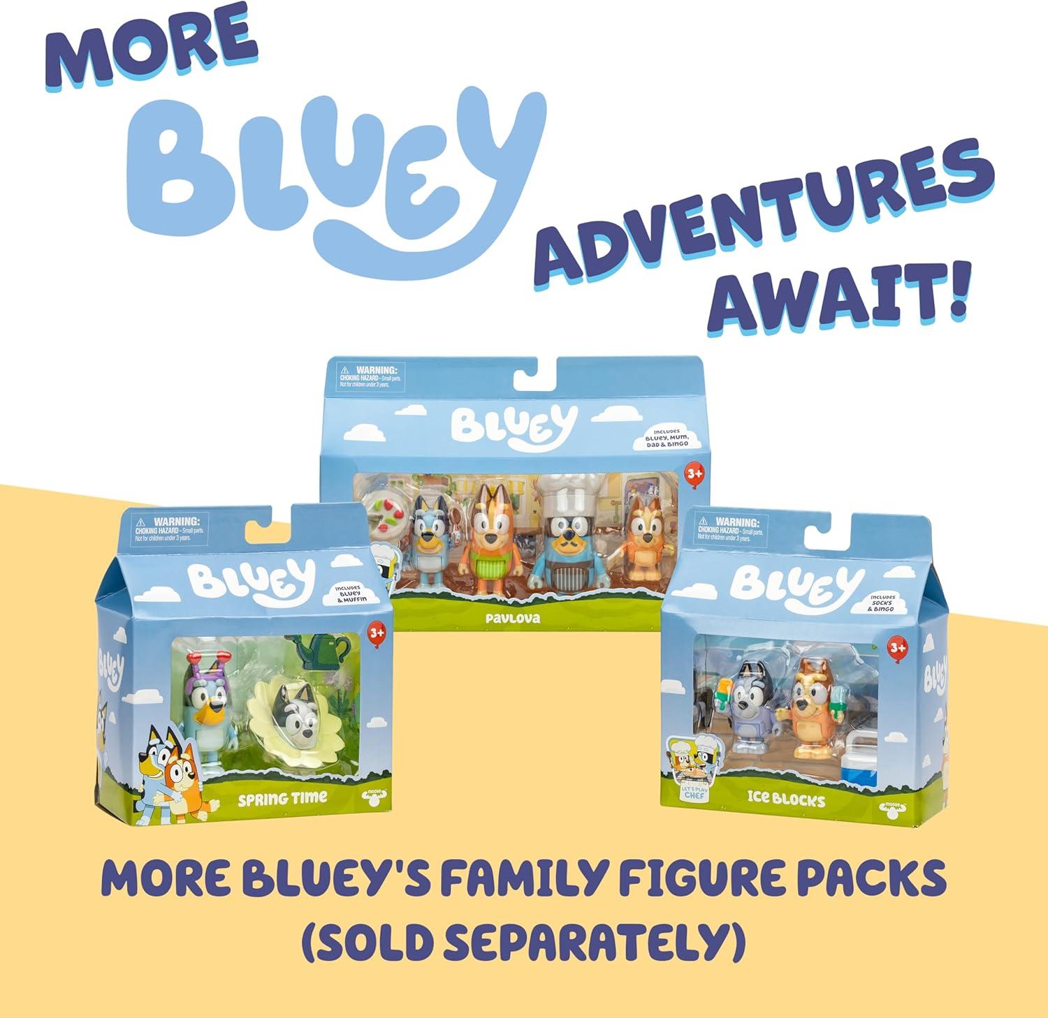 imageBluey Heeler 4WD Family Toddler Toy Car with 4 Figures Surfboards and Sticker Sheet Pretend Play Bluey Toys for Kids Ages 3 Amazon ExclusiveChilli Car
