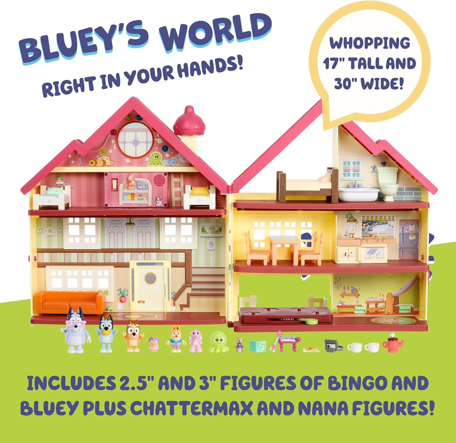 imageBluey House Playset for Kids XL Ultimate Interactive Lights and Sounds Playhouse Toys Includes Dance Floor Dollhouse Toy Set Ages 3 Amazon Exclusive