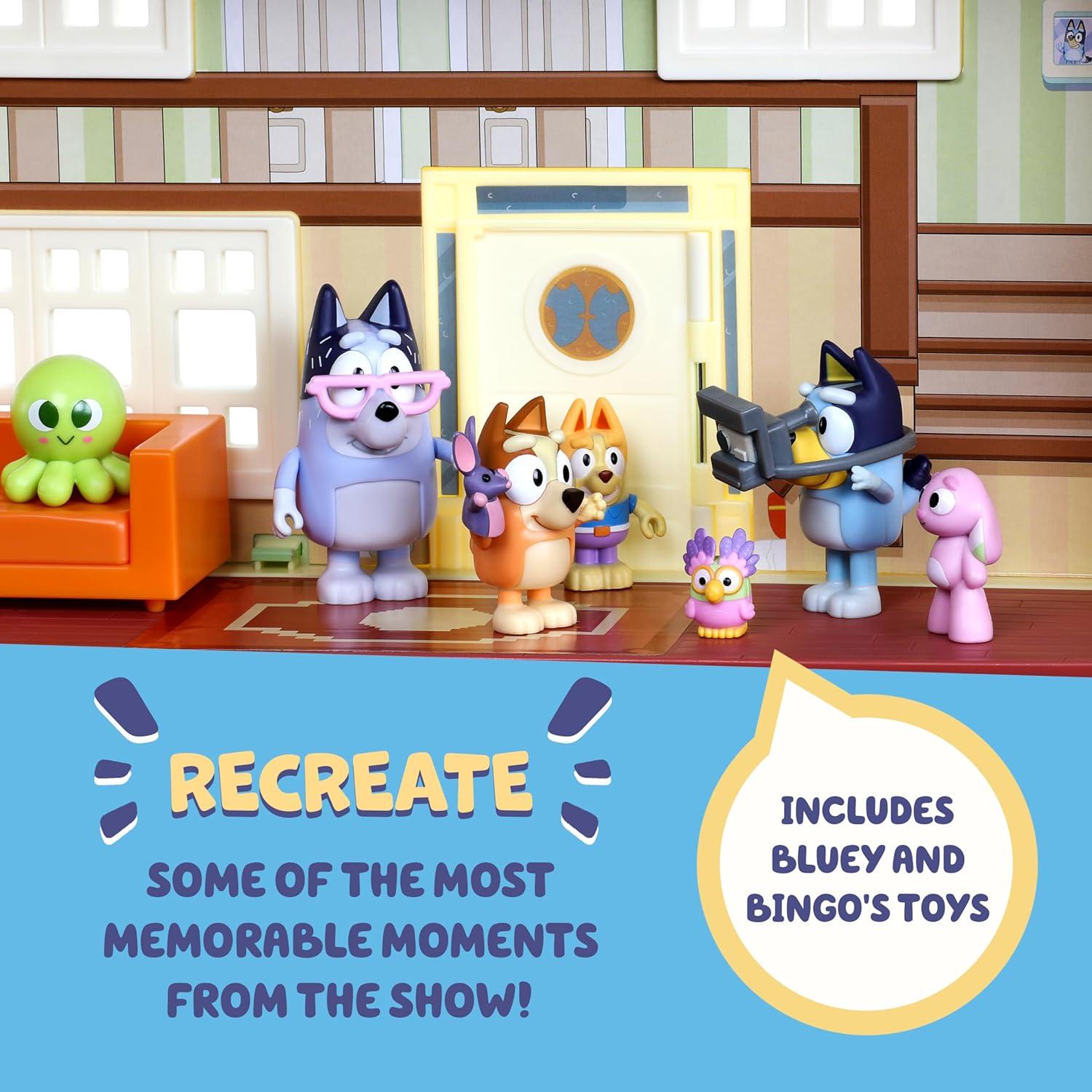 imageBluey House Playset for Kids XL Ultimate Interactive Lights and Sounds Playhouse Toys Includes Dance Floor Dollhouse Toy Set Ages 3 Amazon Exclusive