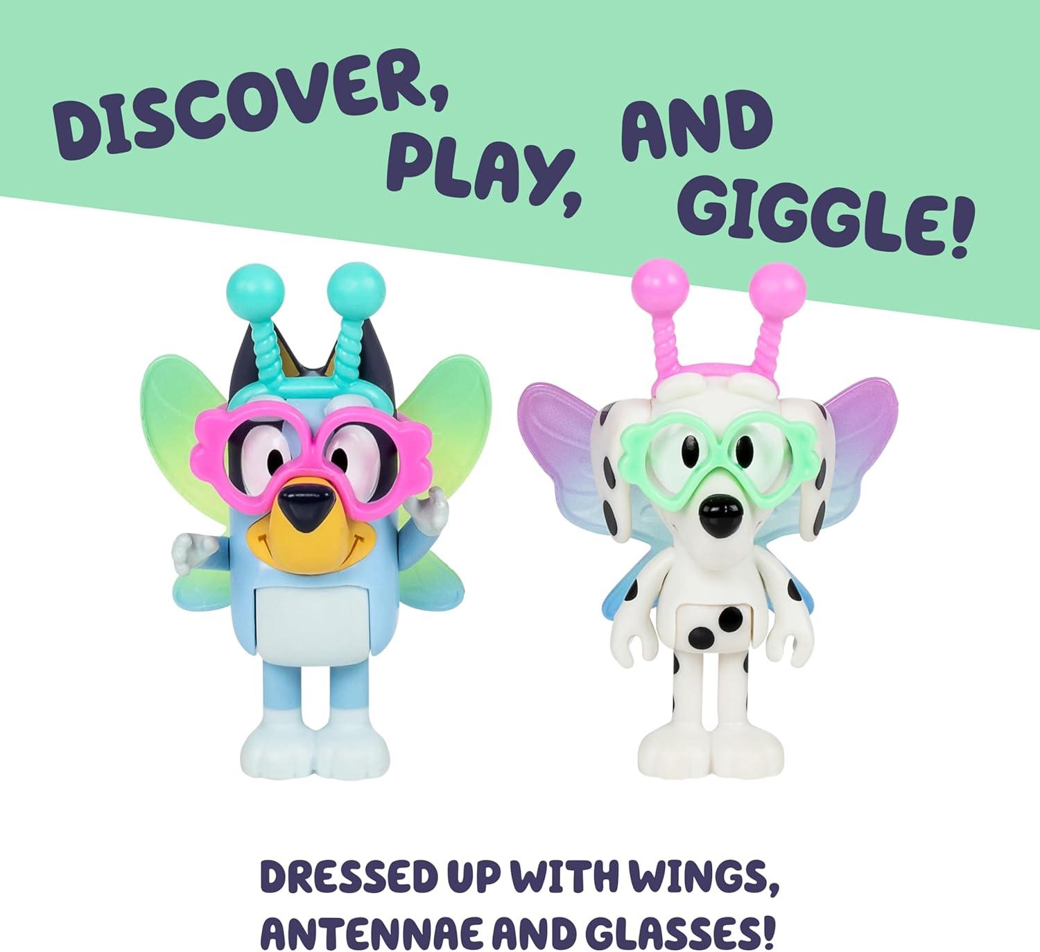 imageBluey Pass The Parcel Figurine Toys Pack of 4 Character Toys with Bingo Luckys Dad and Lila Figures Small Action Figures for Kids Ages 3Aliens