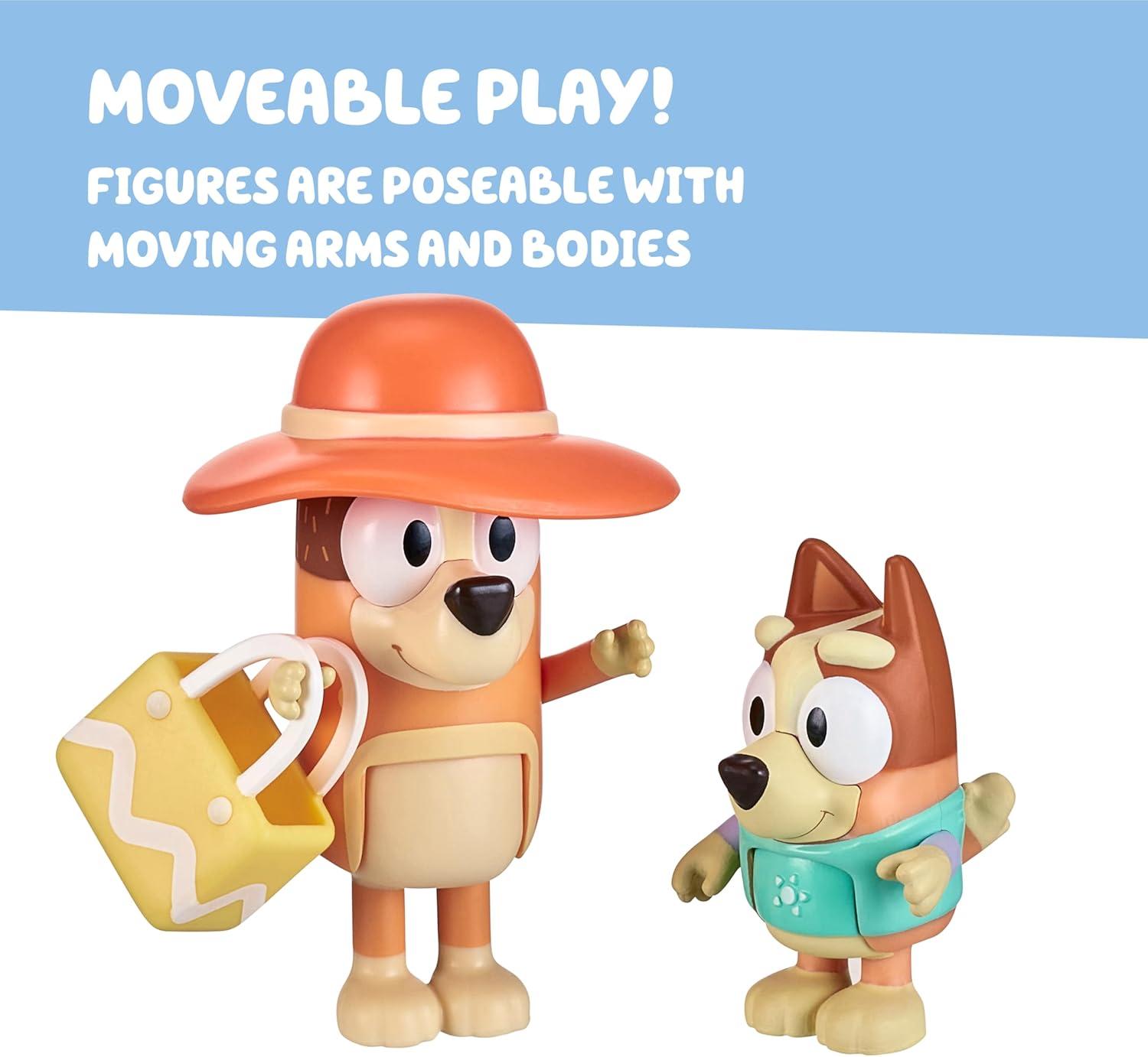 imageBluey Pass The Parcel Figurine Toys Pack of 4 Character Toys with Bingo Luckys Dad and Lila Figures Small Action Figures for Kids Ages 3Beach Day