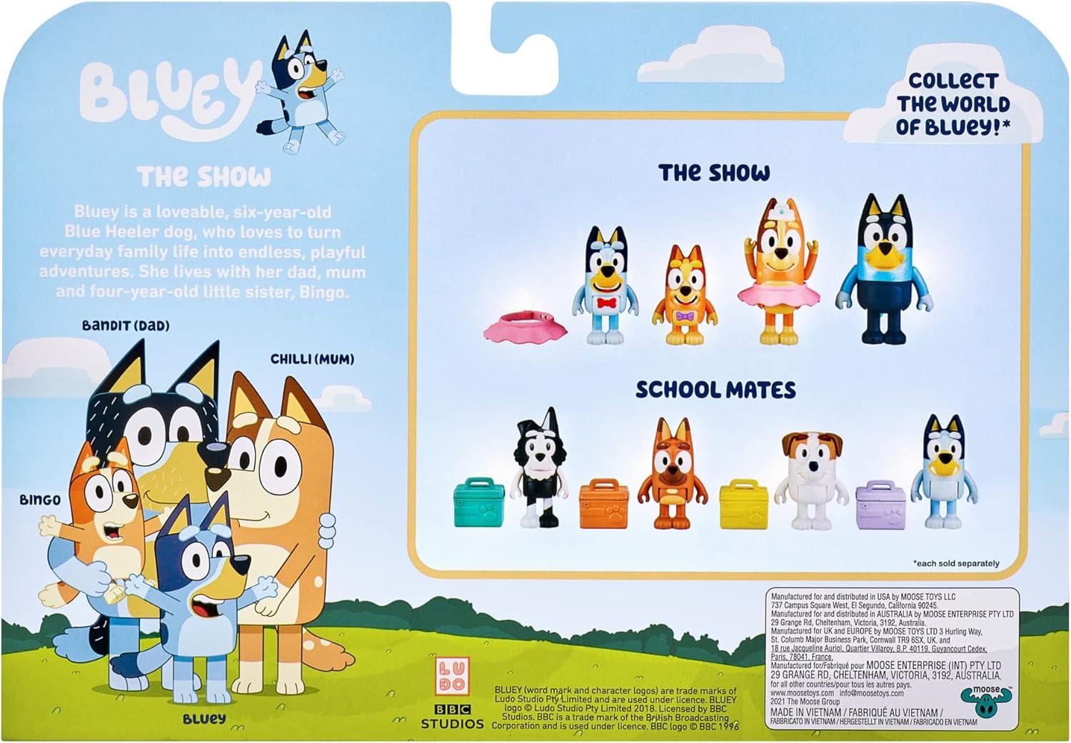 imageBluey Pass The Parcel Figurine Toys Pack of 4 Character Toys with Bingo Luckys Dad and Lila Figures Small Action Figures for Kids Ages 3The Show