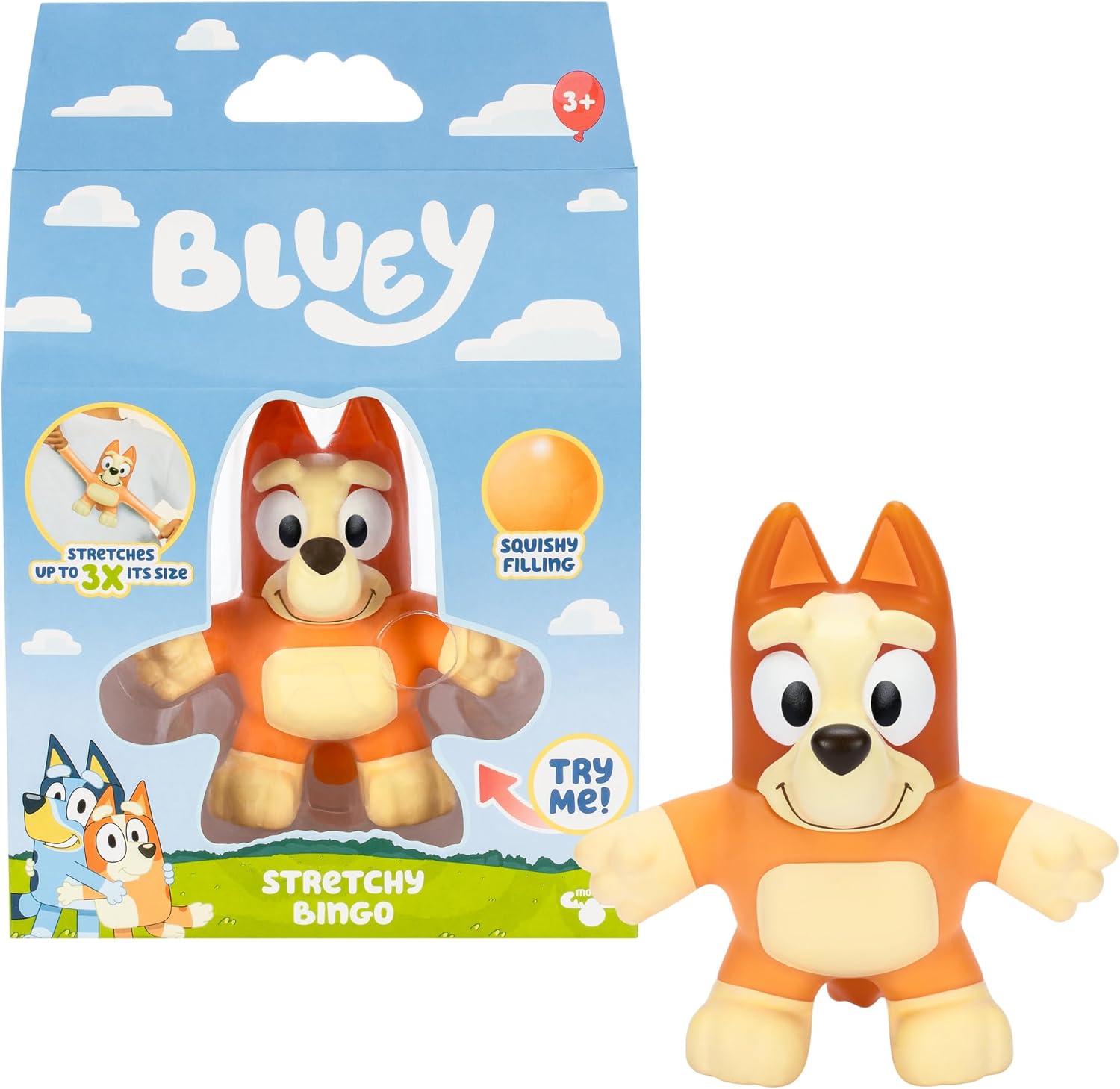 imageBluey Stretchy Hero Bingo Toy Soft Fidget Squishy Toy with Gooey GelLike Filling Squishy Toys for Kids Ages 3 That Stretches Up to 3 TimesBingo
