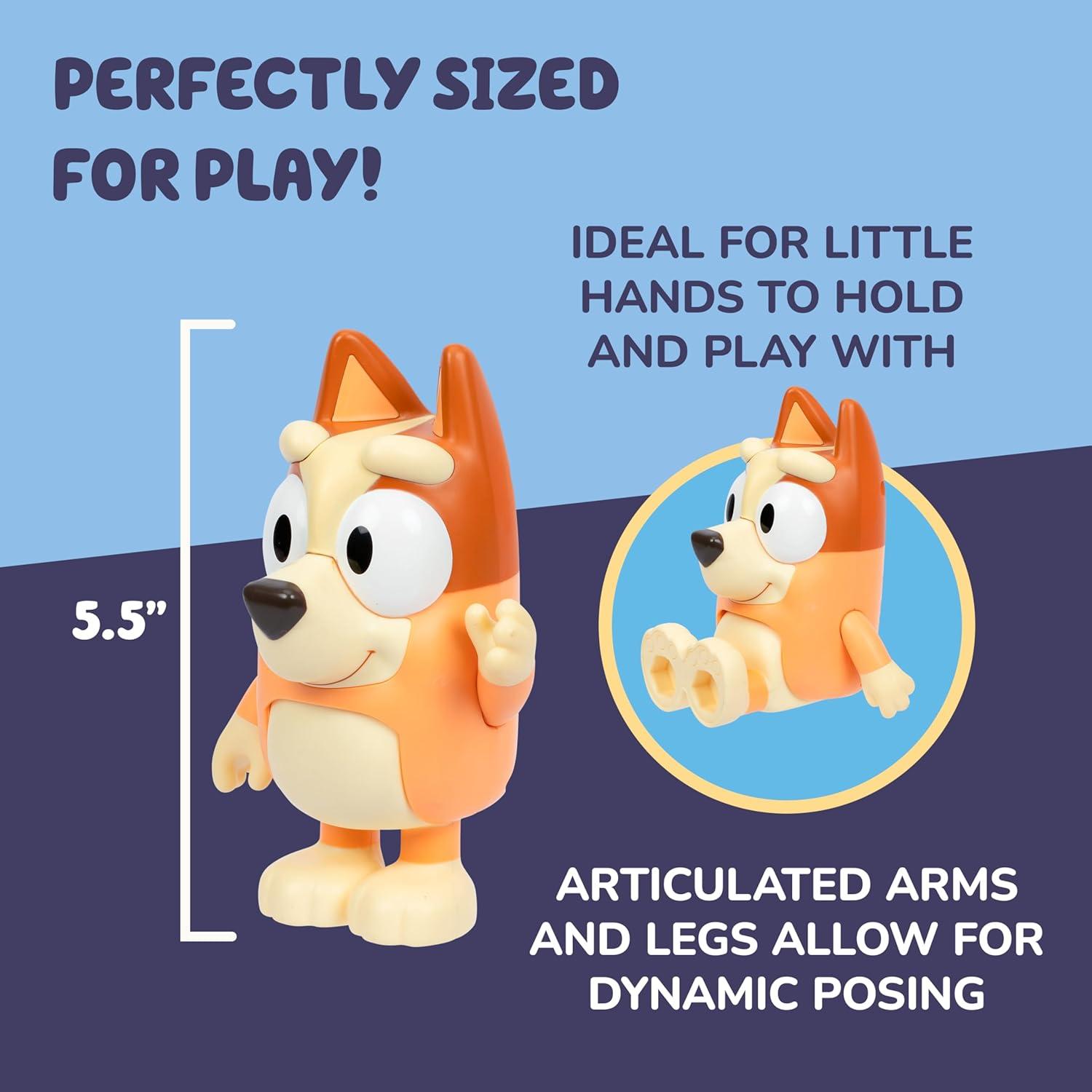 imageBluey Talking Bingo Chat Mates Toy Articulated Talking Kids Toy with 10 Iconic Phrases Interactive Play Figure Toys for Kids Ages 3Bingo