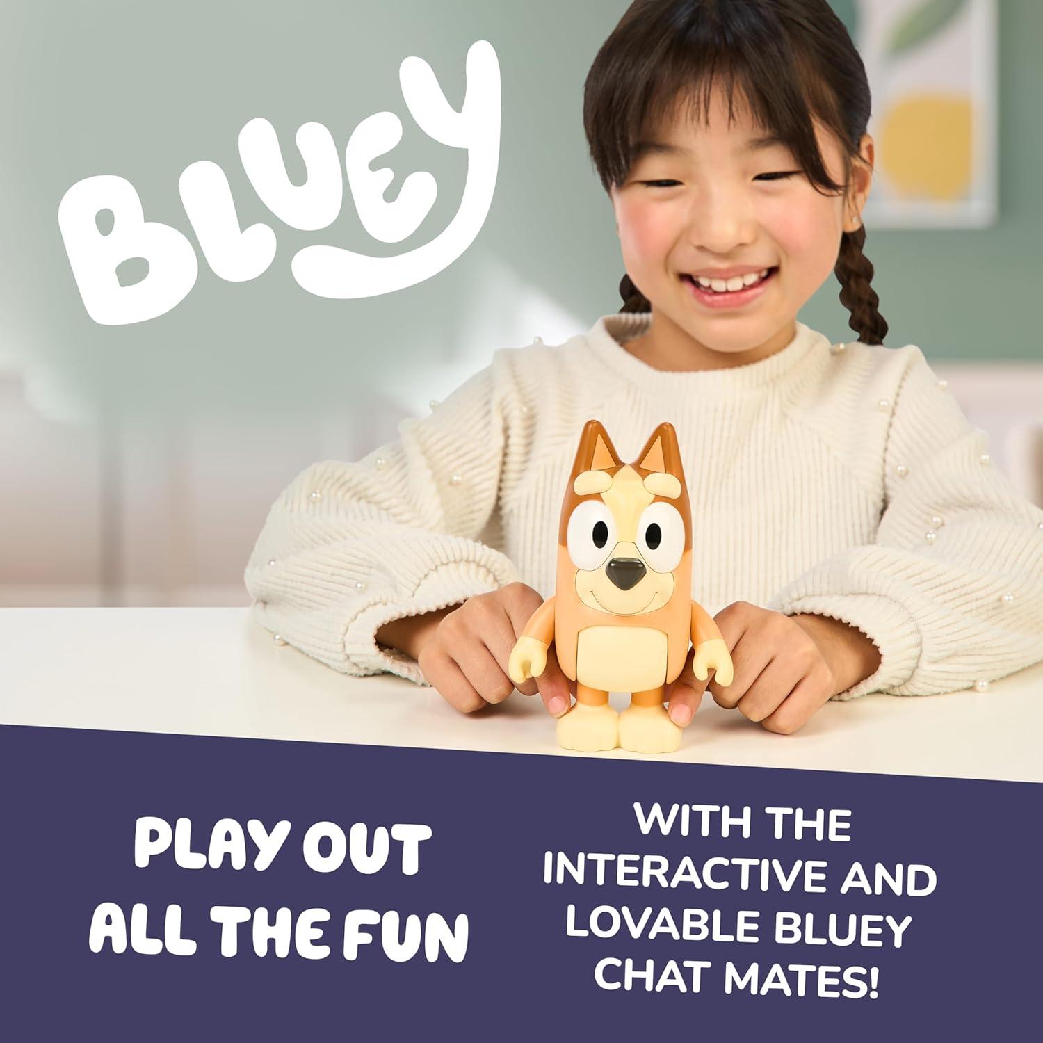 imageBluey Talking Bingo Chat Mates Toy Articulated Talking Kids Toy with 10 Iconic Phrases Interactive Play Figure Toys for Kids Ages 3Bingo