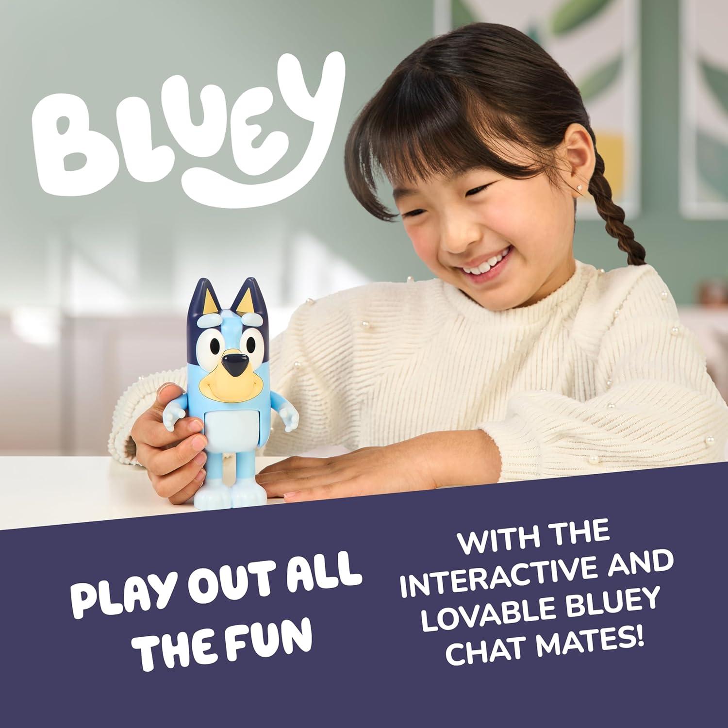 imageBluey Talking Bingo Chat Mates Toy Articulated Talking Kids Toy with 10 Iconic Phrases Interactive Play Figure Toys for Kids Ages 3Bluey
