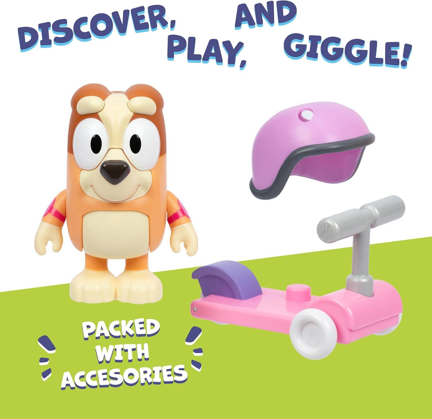 imageBluey Talking Bingo Chat Mates Toy Articulated Talking Kids Toy with 10 Iconic Phrases Interactive Play Figure Toys for Kids Ages 3Scooter Bingo