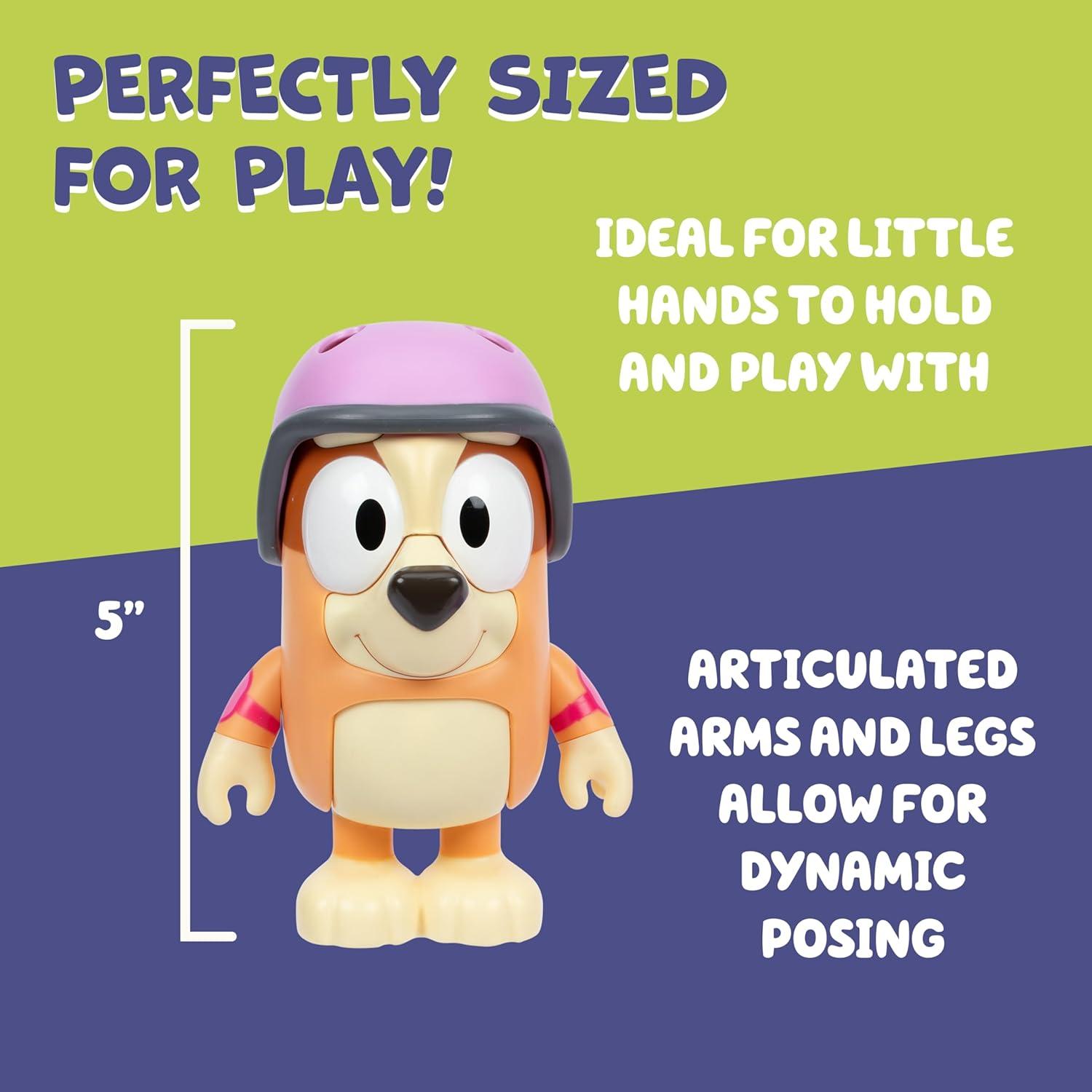 imageBluey Talking Bingo Chat Mates Toy Articulated Talking Kids Toy with 10 Iconic Phrases Interactive Play Figure Toys for Kids Ages 3Scooter Bingo