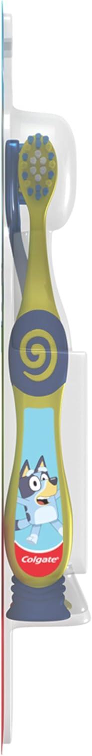 imageColgate Bluey Extra Soft Toothbrush for Kids Kids Toothbrush Pack with Built in Suction Cup Toothbrush Holder Designed for Children Ages 2 and Up Extra Soft Bristles 2 Pack2 Count Pack of 4