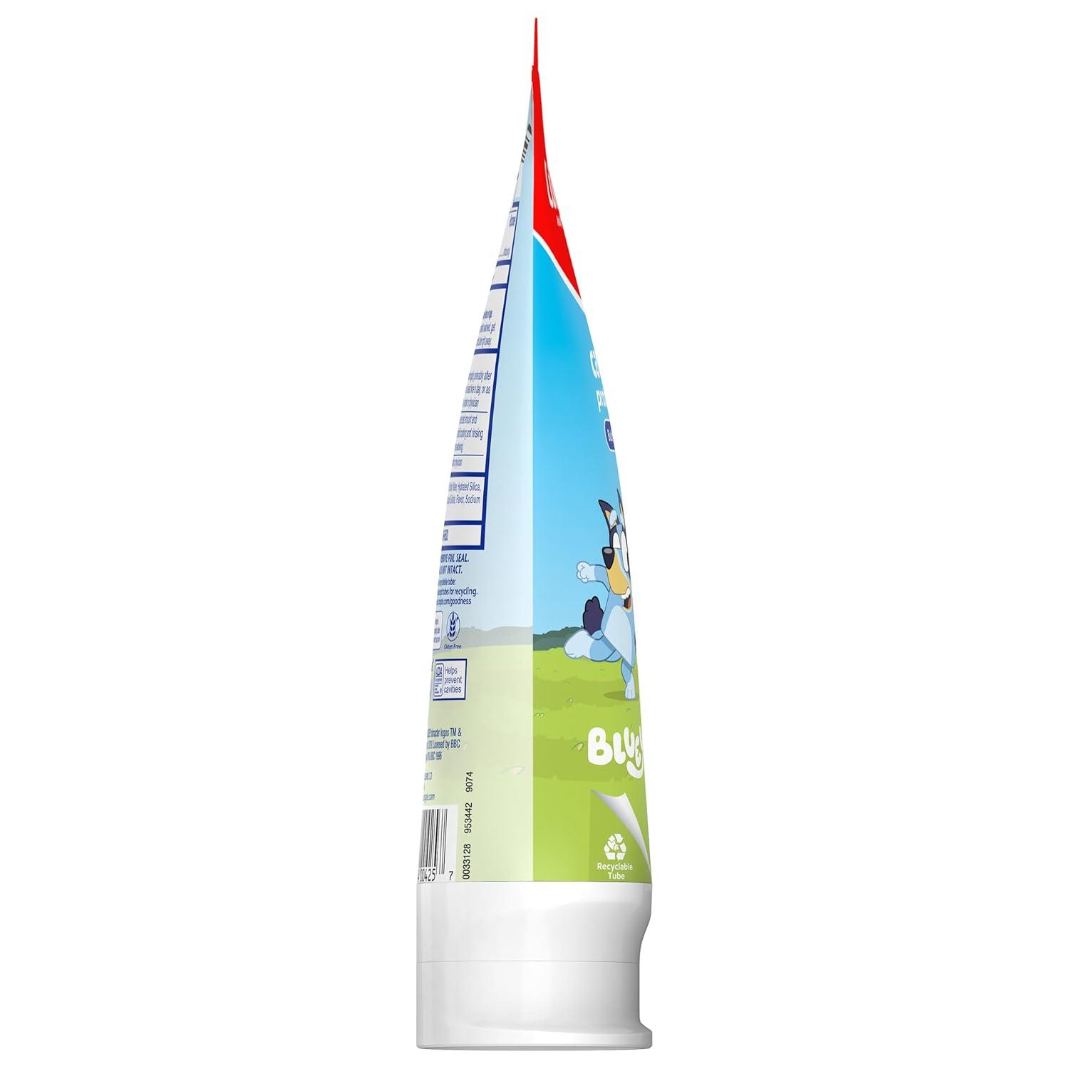 imageColgate Kids Toothpaste with Fluoride Anticavity amp Cavity Protection Toothpaste for Ages 2 Bluey Mild Bubble Fruit Flavor 46 OunceBubble Fruit