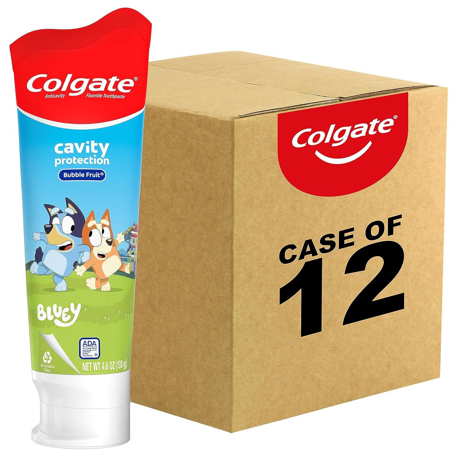 imageColgate Kids Toothpaste with Fluoride Anticavity amp Cavity Protection Toothpaste for Ages 2 Bluey Mild Bubble Fruit Flavor 46 OunceBubble Fruit