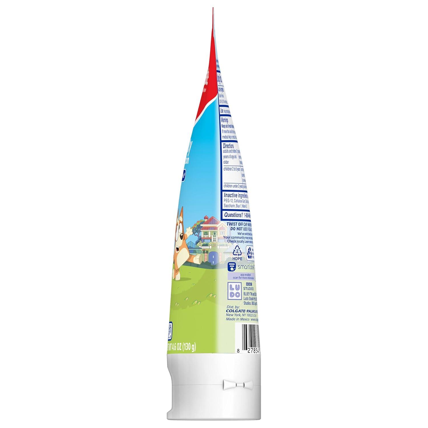 imageColgate Kids Toothpaste with Fluoride Anticavity amp Cavity Protection Toothpaste for Ages 2 Bluey Mild Bubble Fruit Flavor 46 OunceBubble Fruit