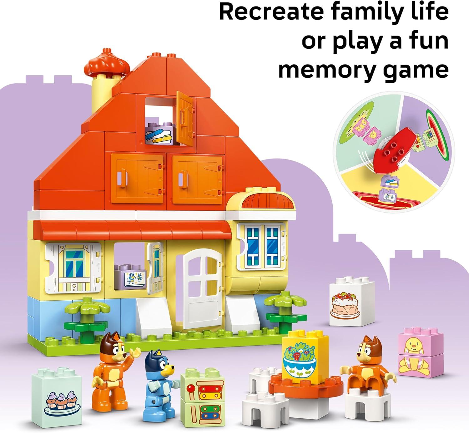 imageLEGO DUPLO Bluey Blueys Family House with Memory Game Toddler Toy for Kids Ages 3 Memory Game Playset Includes Bluey Figure Preschool Toy Gift Idea for 3 Year Old Girls and Boys 10459