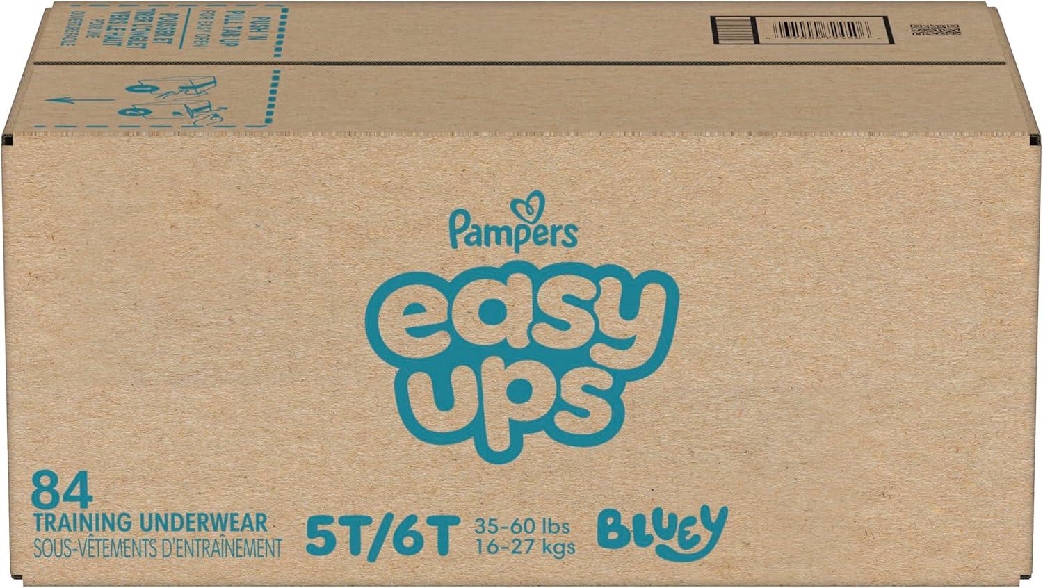 imagePampers Easy Ups Girls amp Boys Potty Training Pants Size 6T7T 40 Count Bluey Absorbent Training Underwear Up to 100 Leakproof Day and Night Hypoallergenic Packaging May Vary5T6T
