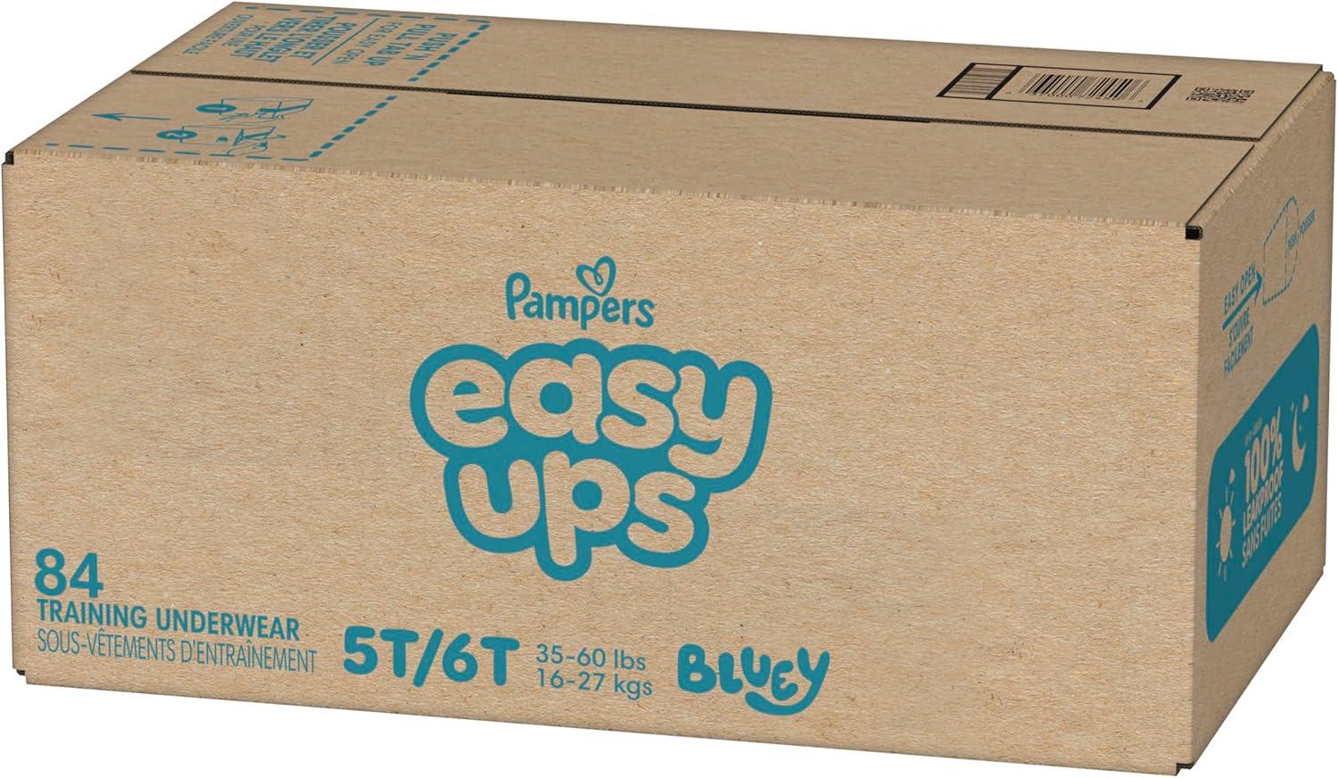 imagePampers Easy Ups Girls amp Boys Potty Training Pants Size 6T7T 40 Count Bluey Absorbent Training Underwear Up to 100 Leakproof Day and Night Hypoallergenic Packaging May Vary5T6T