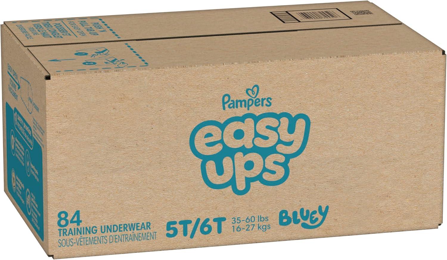 imagePampers Easy Ups Girls amp Boys Potty Training Pants Size 6T7T 40 Count Bluey Absorbent Training Underwear Up to 100 Leakproof Day and Night Hypoallergenic Packaging May Vary5T6T