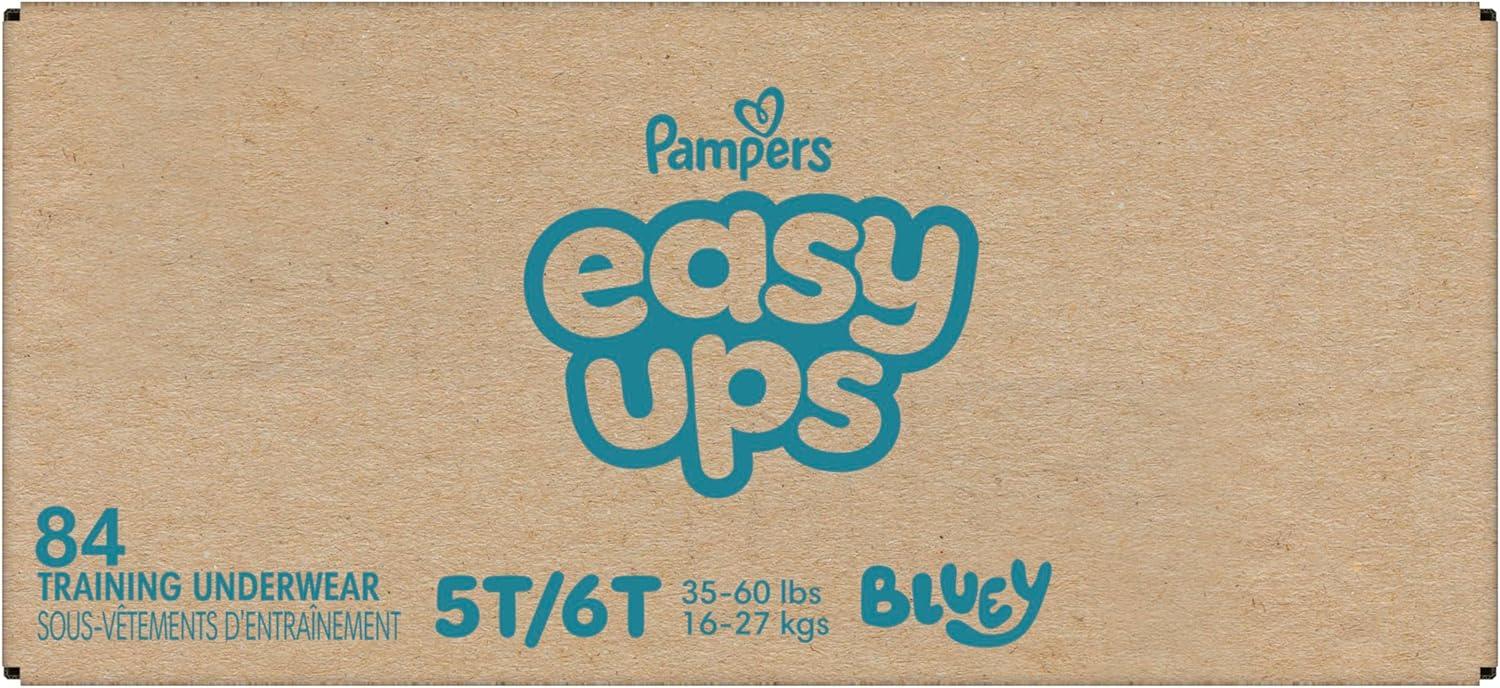 imagePampers Easy Ups Girls amp Boys Potty Training Pants Size 6T7T 40 Count Bluey Absorbent Training Underwear Up to 100 Leakproof Day and Night Hypoallergenic Packaging May Vary5T6T