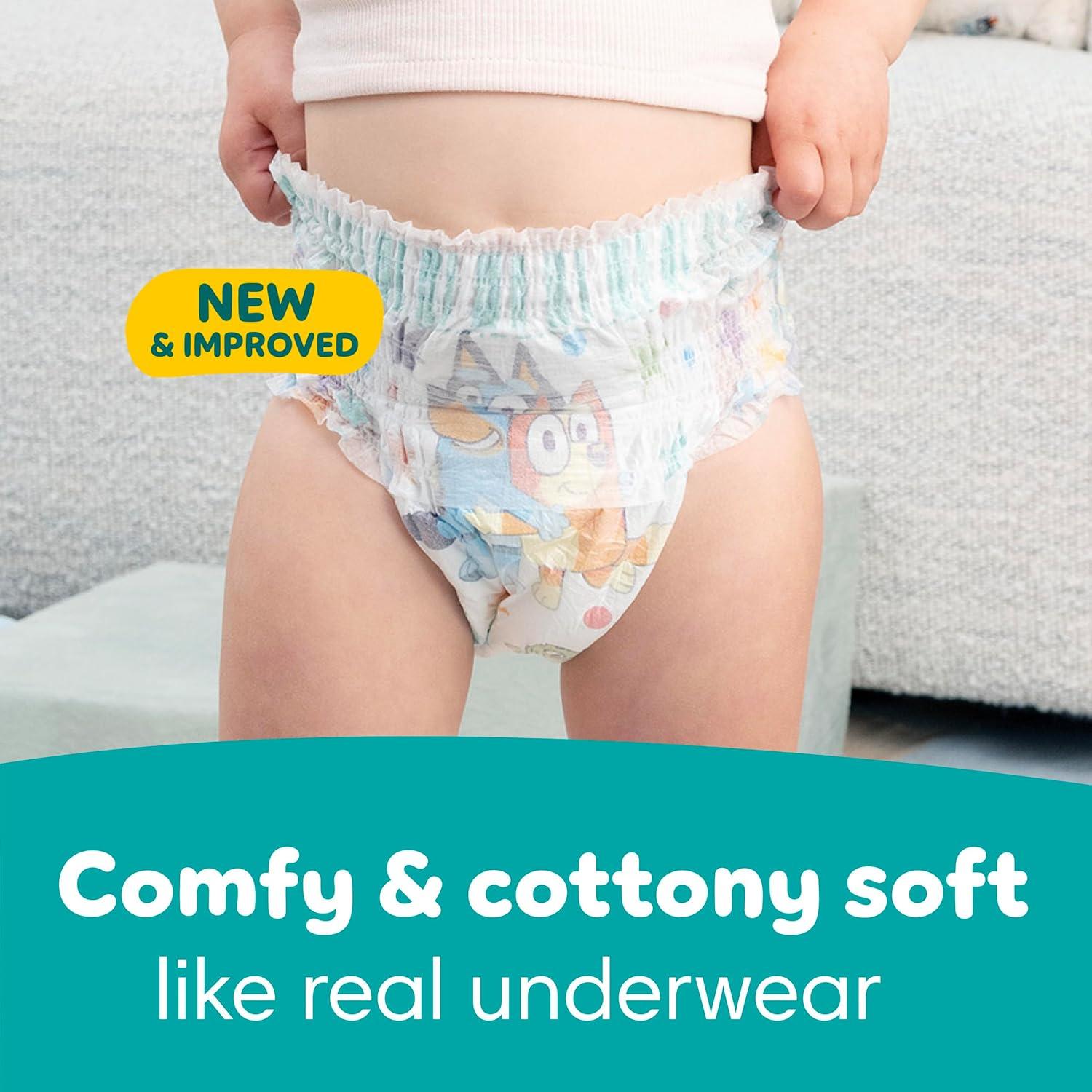 imagePampers Easy Ups Girls amp Boys Potty Training Pants Size 6T7T 40 Count Bluey Absorbent Training Underwear Up to 100 Leakproof Day and Night Hypoallergenic Packaging May Vary5T6T