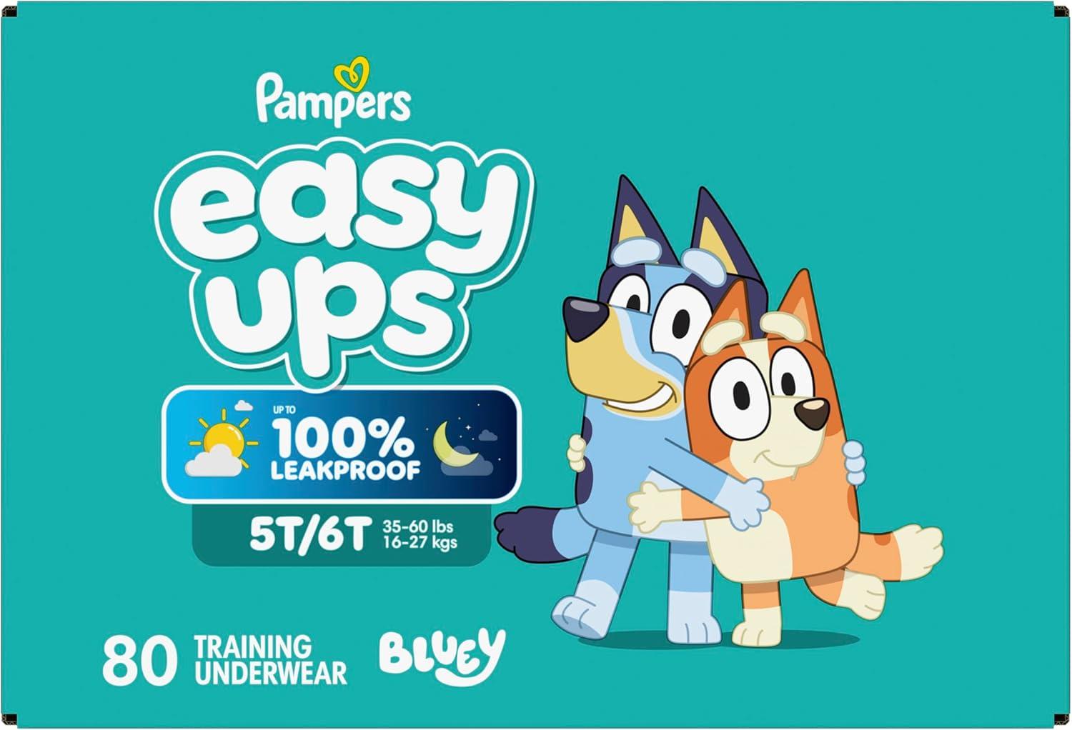 imagePampers Easy Ups Girls amp Boys Potty Training Pants Size 6T7T 40 Count Bluey Absorbent Training Underwear Up to 100 Leakproof Day and Night Hypoallergenic Packaging May Vary5T6T