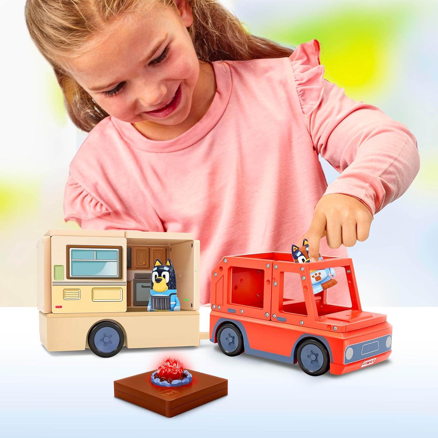 imageTile Town Bluey Heeler Family Home 52Piece Magnetic Tile Playset Interactive STEM Magnetic Tiles Toys Includes Bluey amp Bingo Figures Action TilesCamper Set