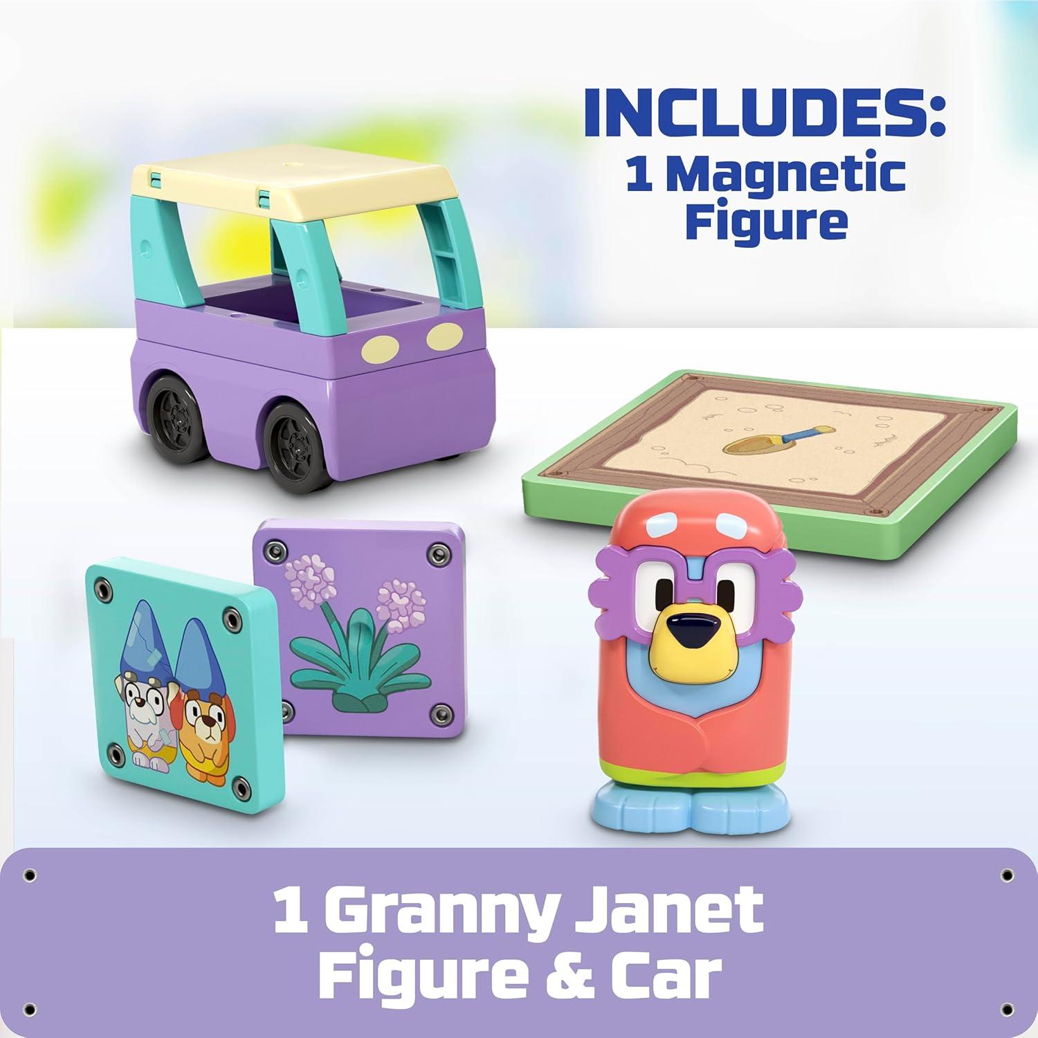 imageTile Town Bluey Heeler Family Home 52Piece Magnetic Tile Playset Interactive STEM Magnetic Tiles Toys Includes Bluey amp Bingo Figures Action TilesGranny Booster