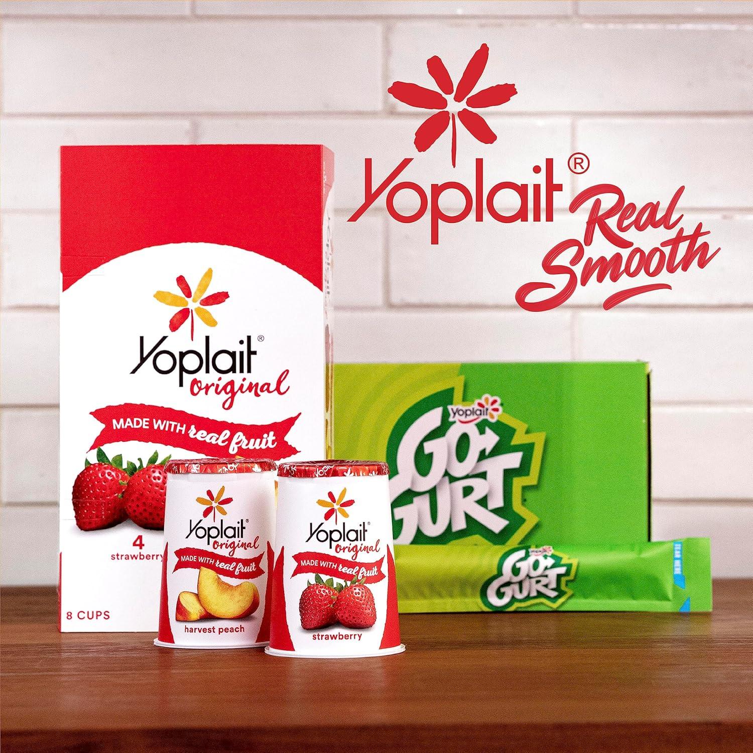 imageYoplait GoGURT Bluey Kids Fat Free Yogurt Berry Gluten Free Snacks 1 lb 8 Tubes