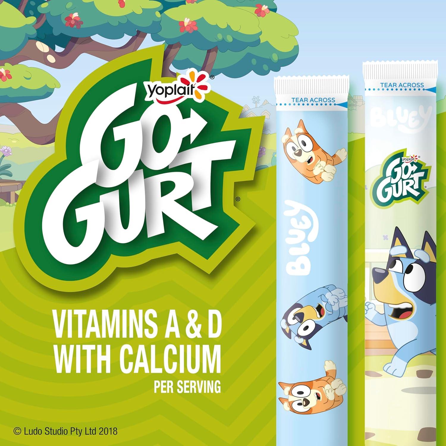 imageYoplait GoGURT Bluey Kids Fat Free Yogurt Berry Gluten Free Snacks 1 lb 8 Tubes