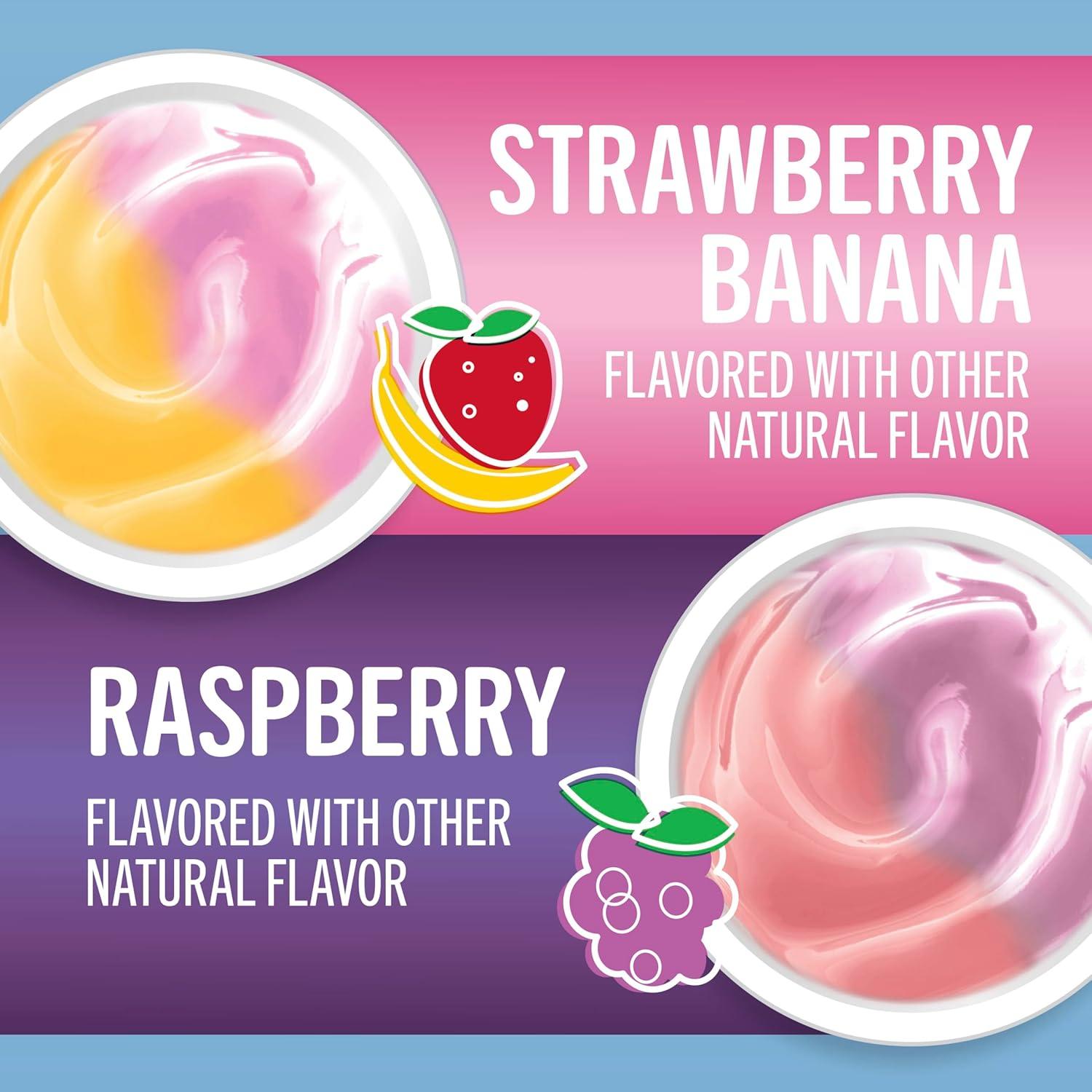 imageYoplait Low Fat Kids Yogurt Cups Bluey Variety Pack Strawberry Banana and Raspberry Gluten Free Snacks 8 Ct 32 oz