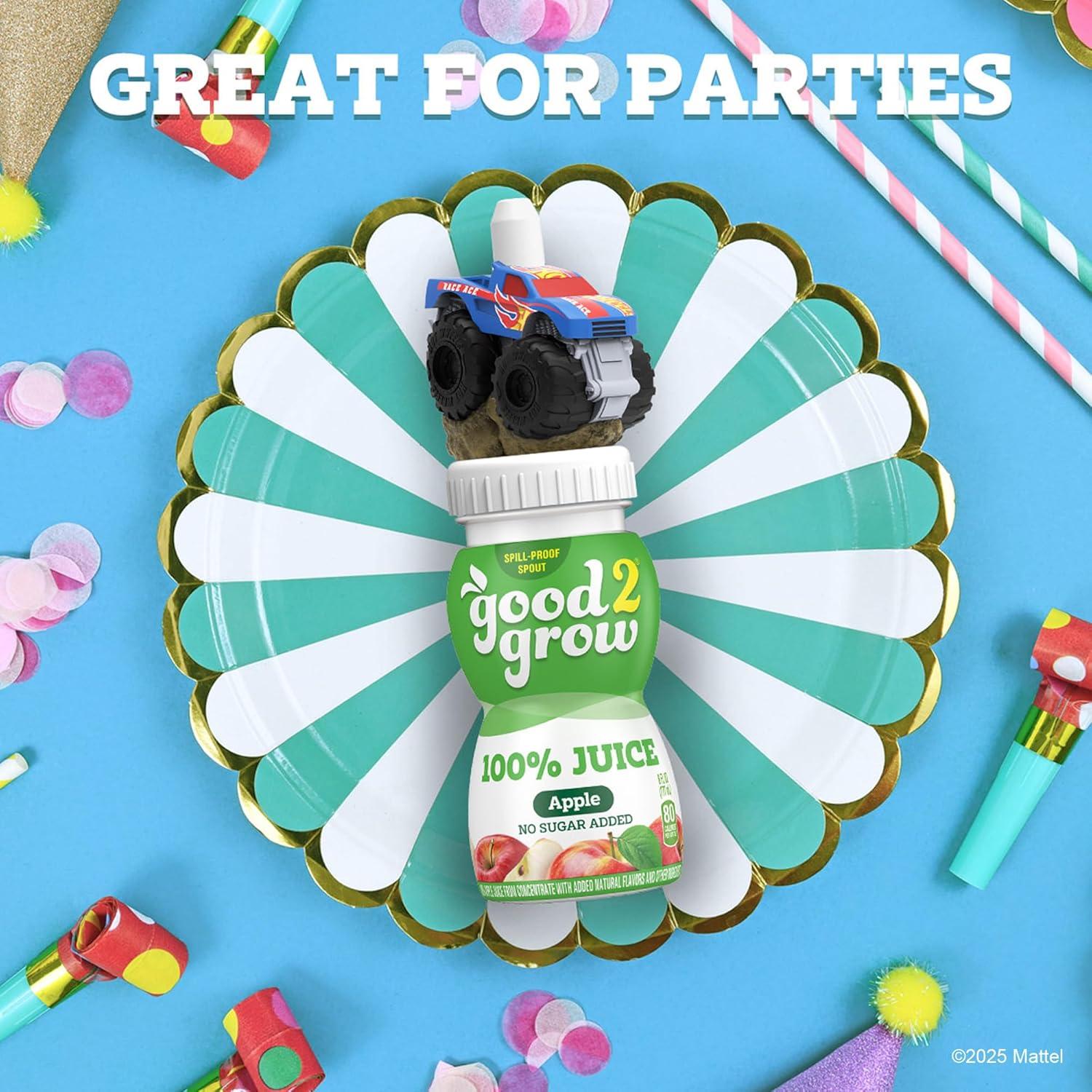 imagegood2grow Apple Juice 100 Juice Drinks for Kids Fruit Juice No Sugar Added 6 Fl Oz Juice Bottles with SpillProof Bluey Character Tops 3 PackHot Wheels