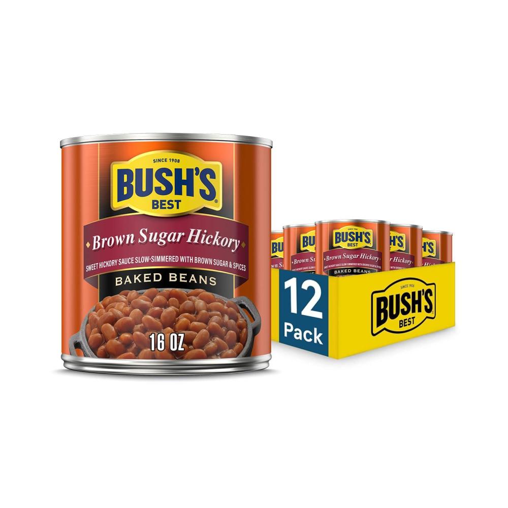 imageBUSHS BEST 158 oz Canned Bluey Original Baked Beans Source of Plant Based Protein and Fiber Low Fat Gluten Free Bluey Pack of 12Brown Sugar