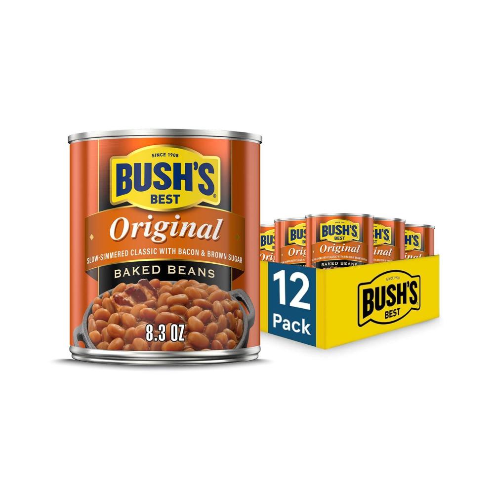 imageBUSHS BEST 158 oz Canned Bluey Original Baked Beans Source of Plant Based Protein and Fiber Low Fat Gluten Free Bluey Pack of 12Original