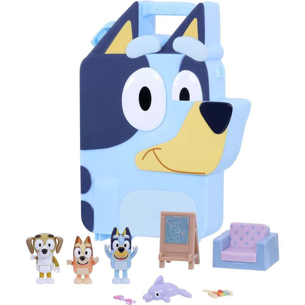 imageBluey 2Sided Treehouse Playset 11 ActionPacked Tree Toys Set with 4 Accessories and 25 Articulated Figure Animal Toys for Kids Ages 3Collector Case and Figures