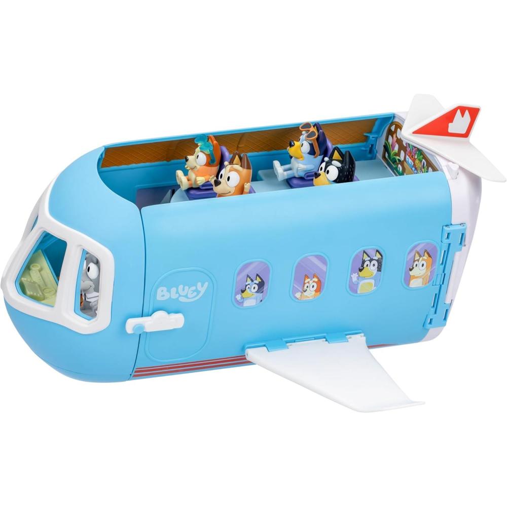imageBluey 3in1 Transforming Airplane Toys for Kids Playset Turns into Resort amp Boat Airplane Toys for Kids 58 Includes Exclusive Captain Figure