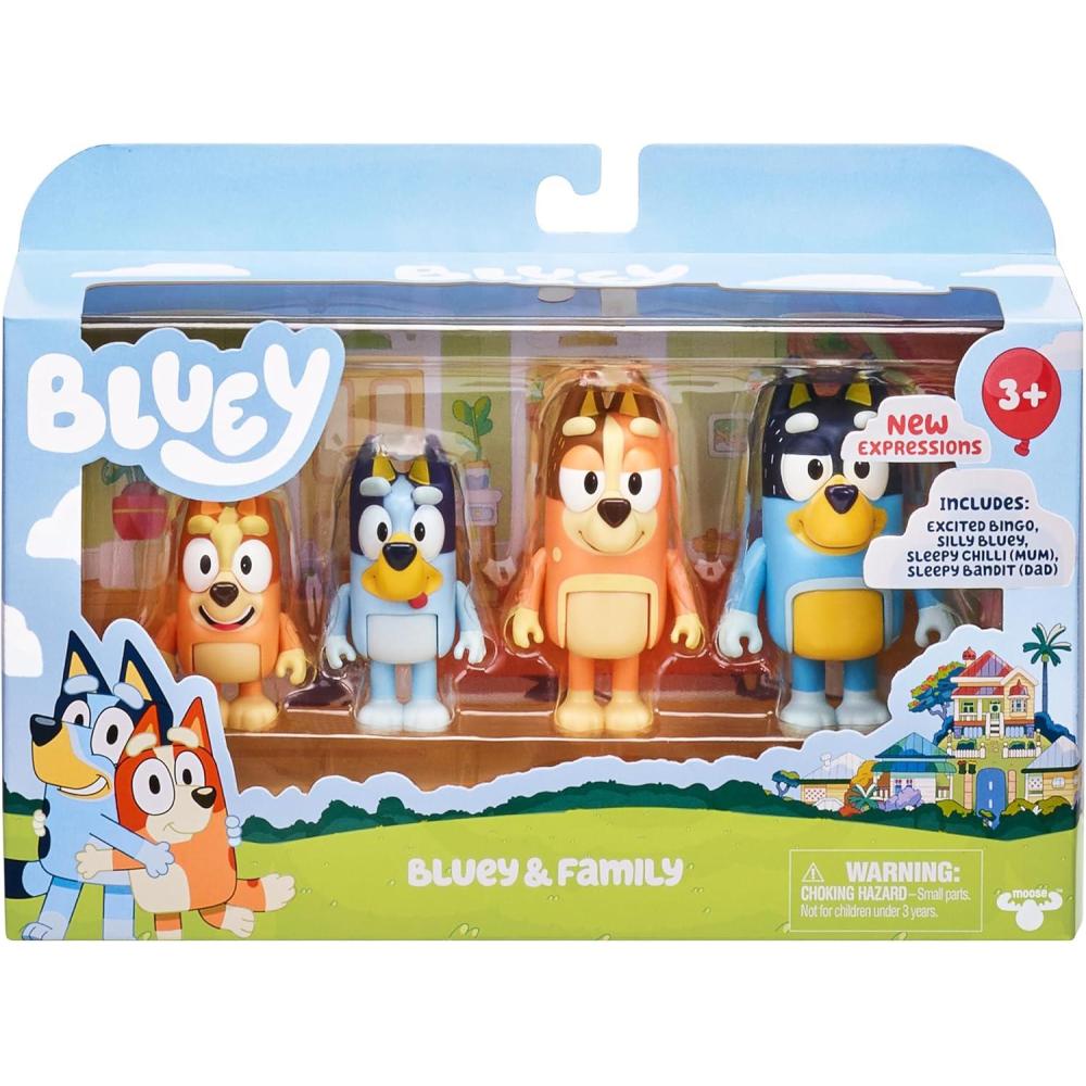 imageBluey Action Heroes Toy Figures Set of 2 Articulated Character Toys with Karate and Jet Pack Figurines Small Action Figures for Kids Ages 3Bluey Family New Expressions