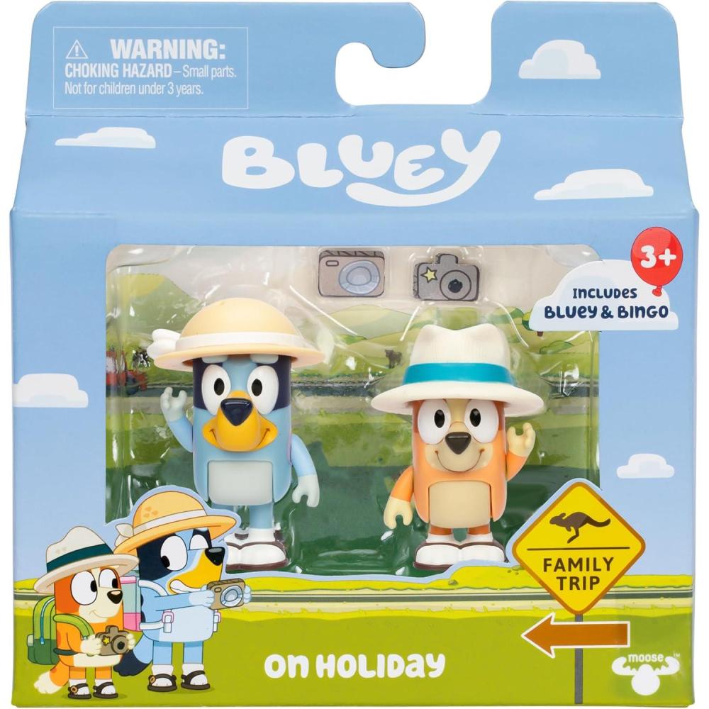 imageBluey Baby Race Toy Figurines Pack of 2 Articulated Character Toys with Chilli and Baby in Cradle Accessory Small Action Figures Ages 3On Holiday